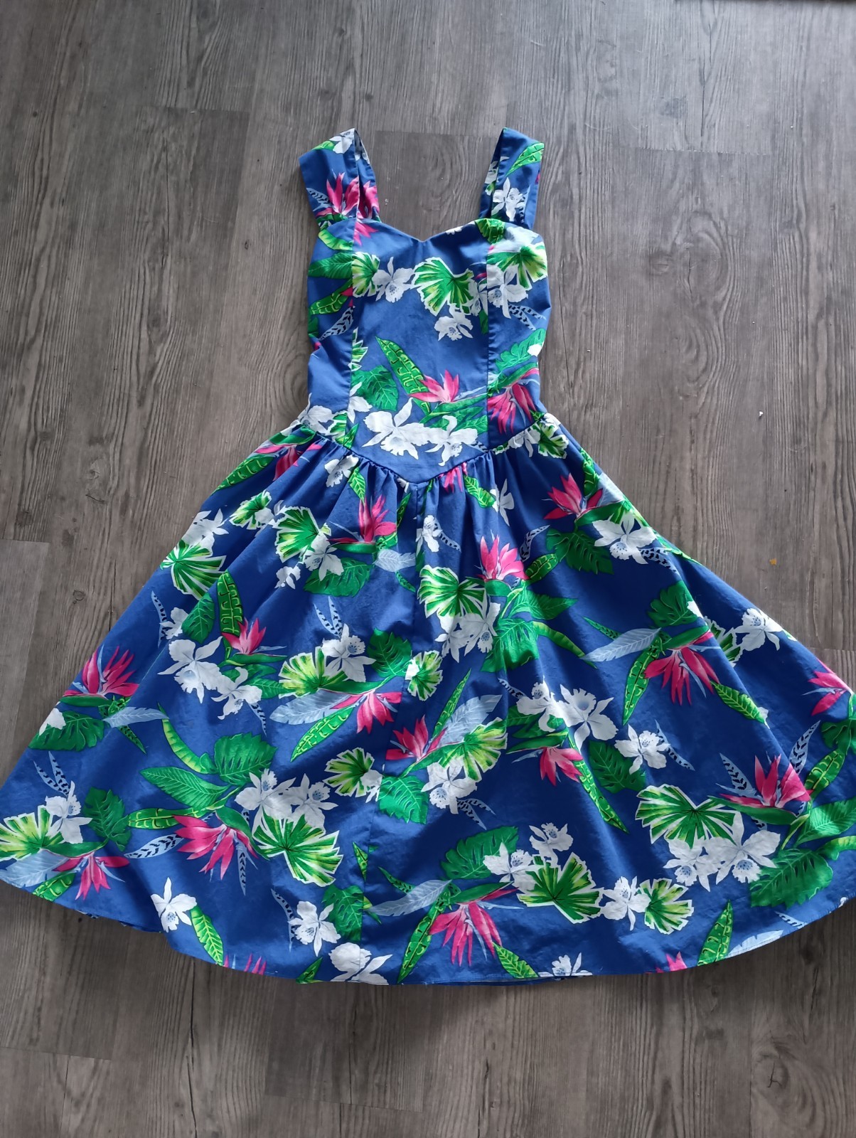 Vintage Shannon Marie Hawaiian Tropical Floral Dress Size S