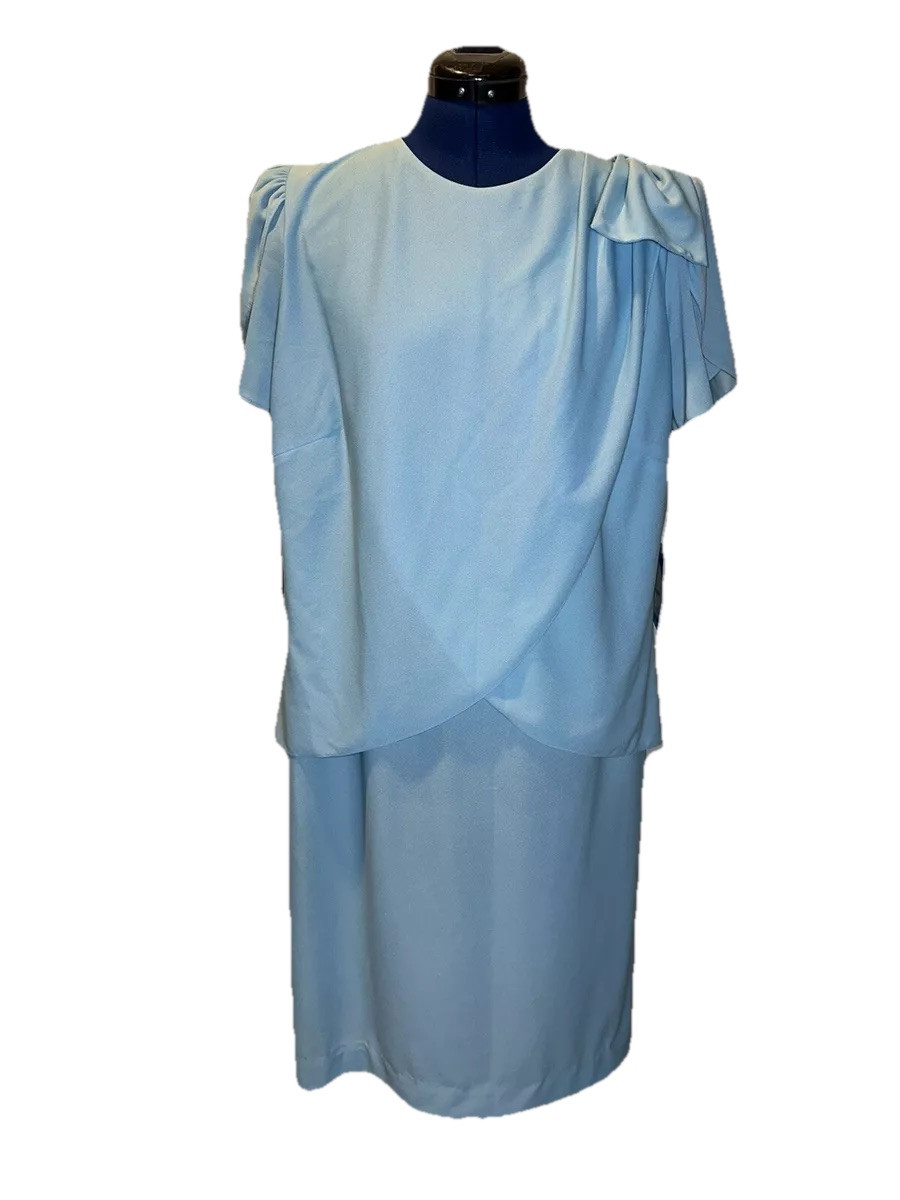 Lorac Original NEW Vintage 16.5 Light Blue Dress Size 16 1/2