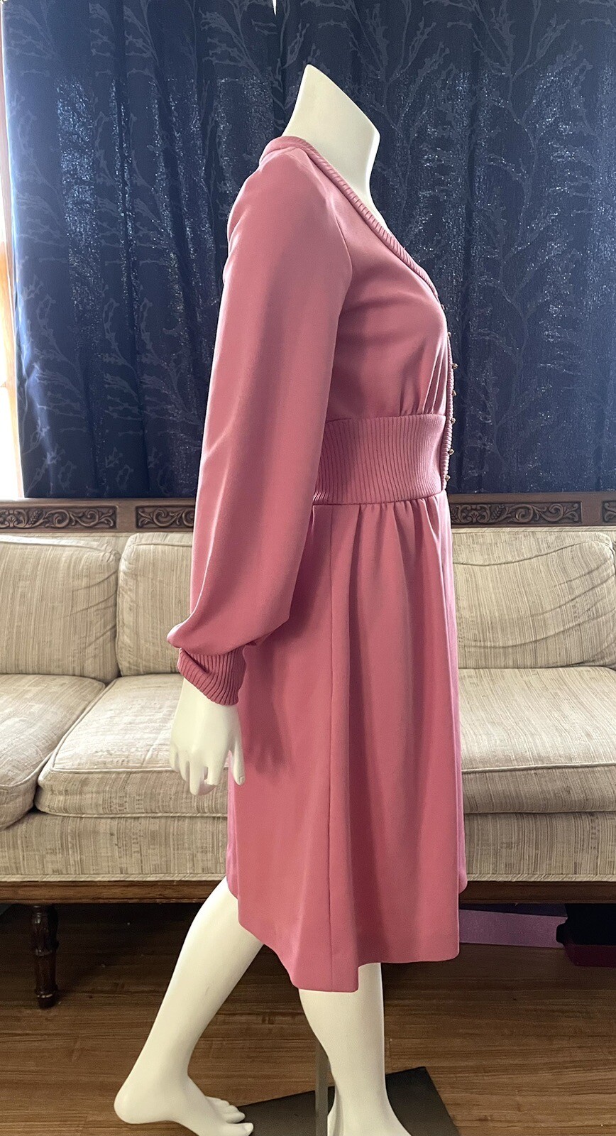 VTG Pink Barbiecore Alison Ayres Fit Flare Mini Sweater Dress Sz XS/S 60’s 70’s