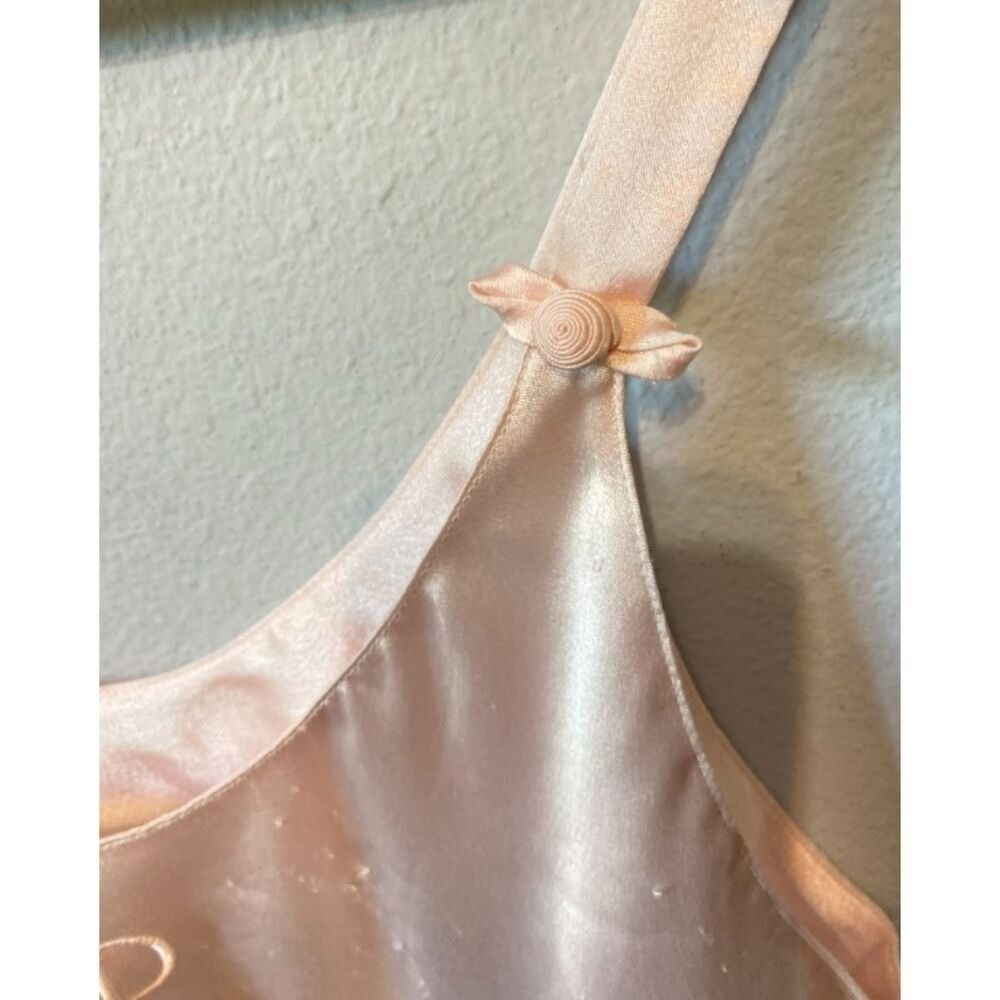Vintage Christian Dior Satin Slip Dress Pink Lingerie Chemise CD Monogram