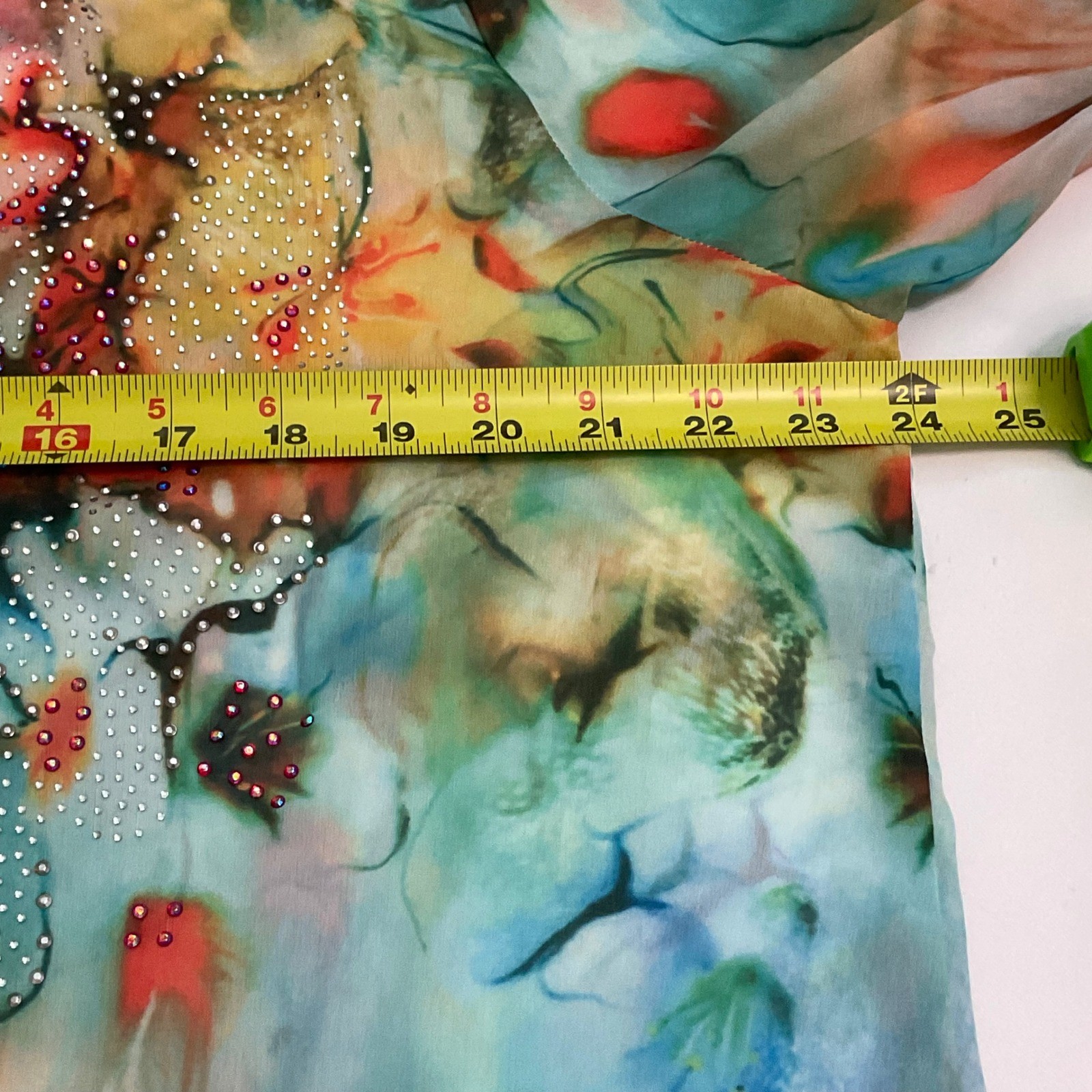 VTG Y2K PYRAMID Collection sheer BoHo floral shimmer tunic blouse fairy L NWOT
