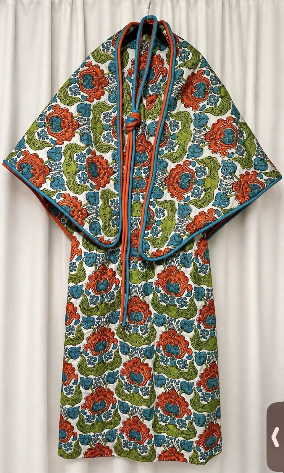 VTG 1970s Saks Fifth Ave 100% Silk Maxi Dress & Matching Scarf |Floral| Size 12