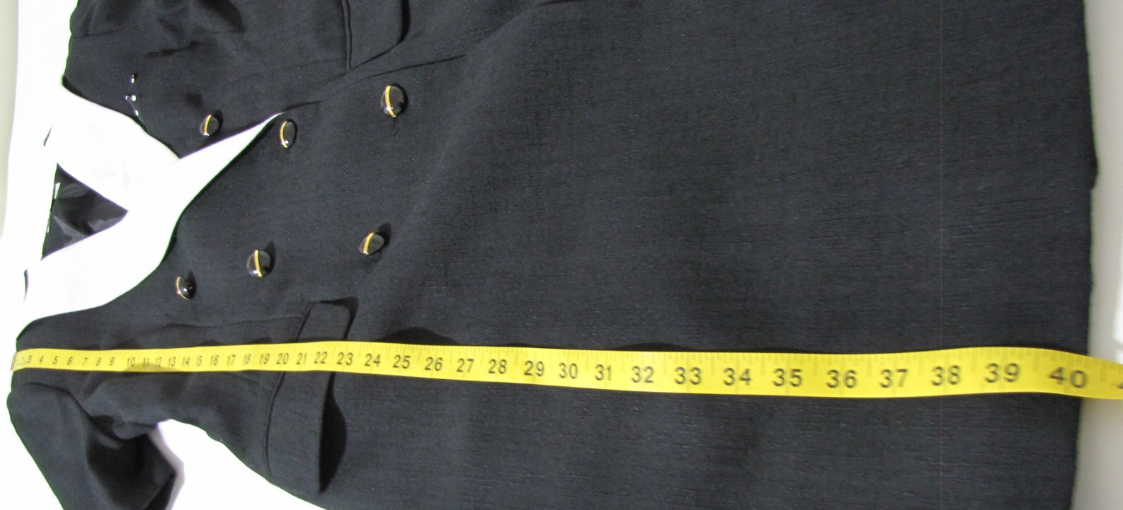 VTG Kasper for ASL Black Dress Straight Wrap White-Collar Short-sleeve Wm .12