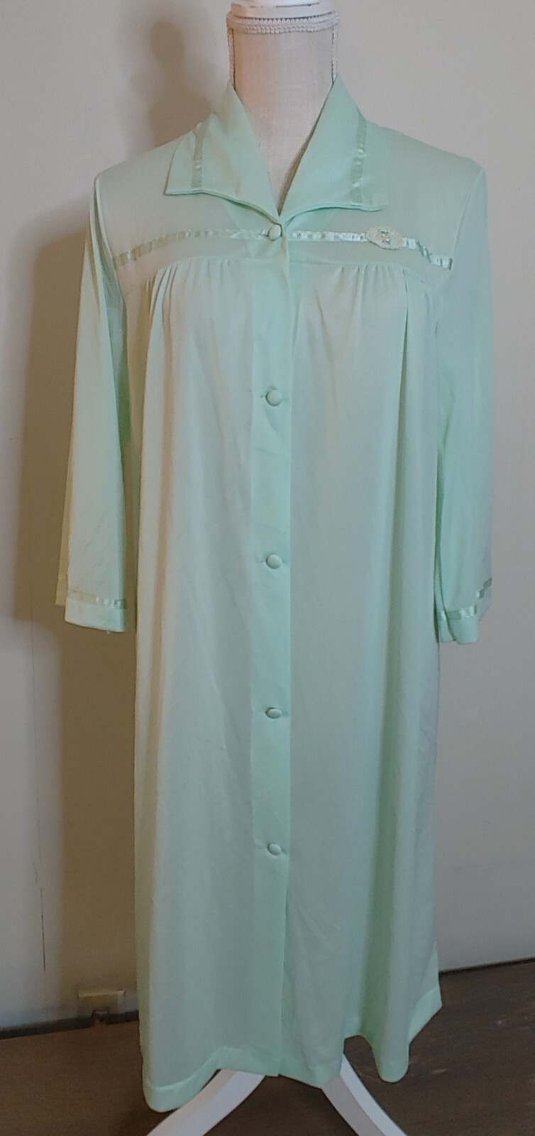Vintage 60’s Henson Kickernick House Robe Housecoat Dress sz Small Made USA Nylo
