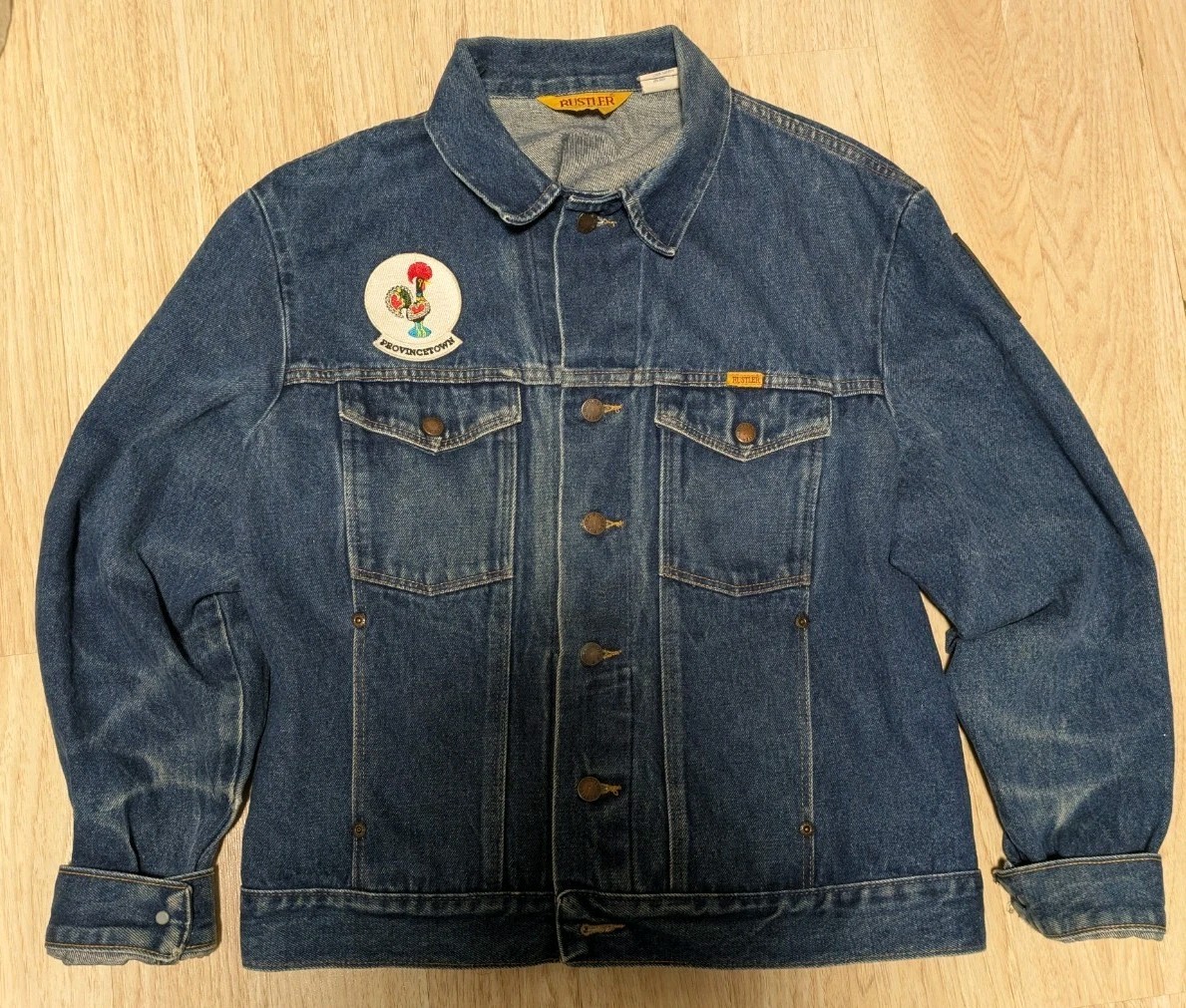 Vintage RUSTLER Denim Jacket, Women’s XL, Western, Trucker, Biker, Cowboy