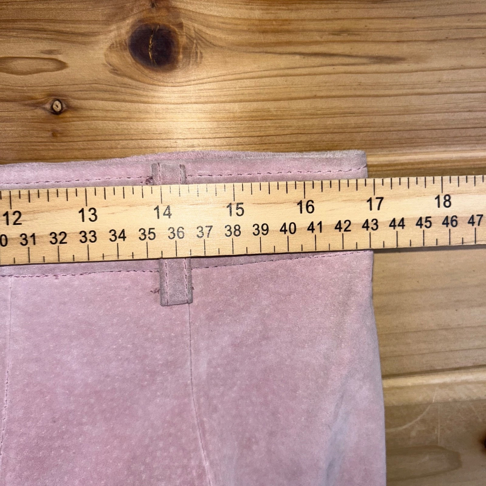 Vintage Bernardo Pants Women 12 Pink Suede Genuine Leather Polyester Lined Flare
