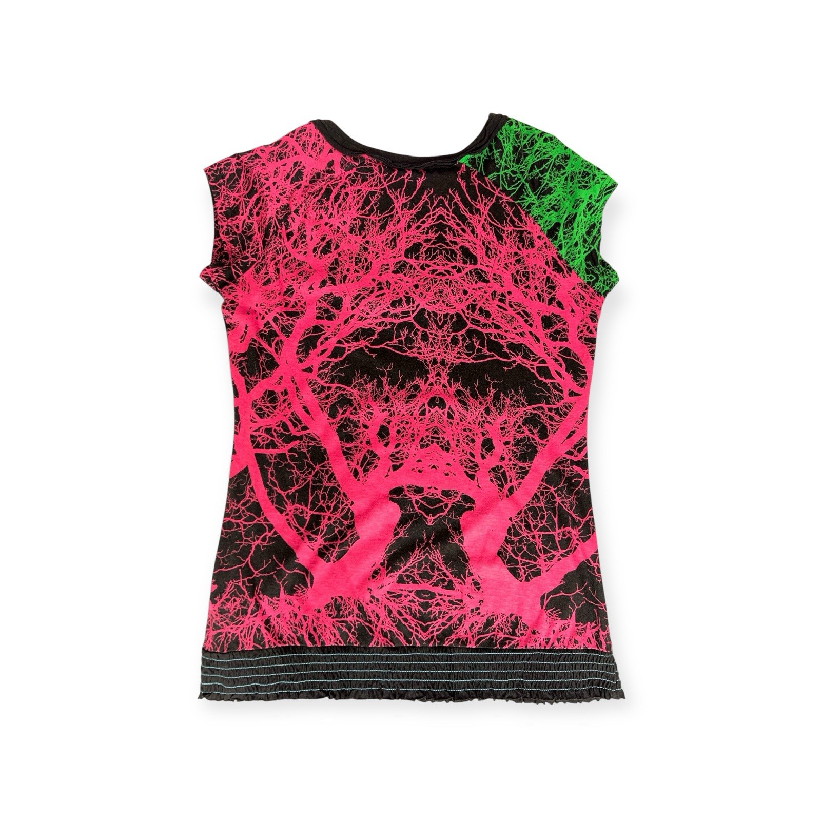 VTG Y2K DESIGUAL WHIMSICAL T-SHIRT TOP RAVE MOD DISCO PSYCHEDELIC CYBER GOTH NWT