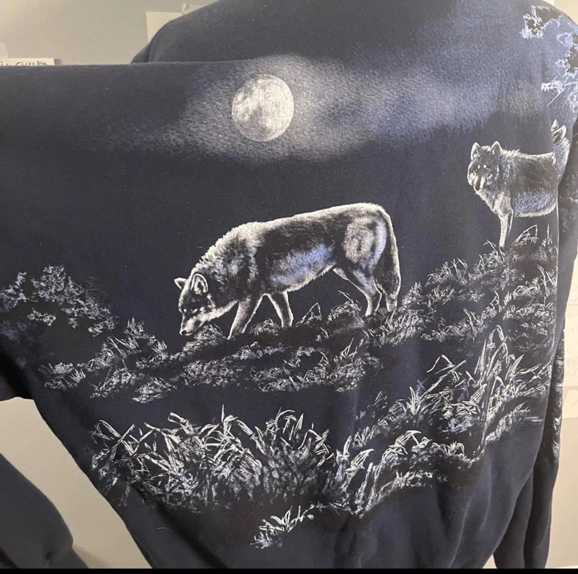 Wolves Wolf Sweatshirt Vtg Full Moon Art Unlimited Sportsware Women’s XXXL