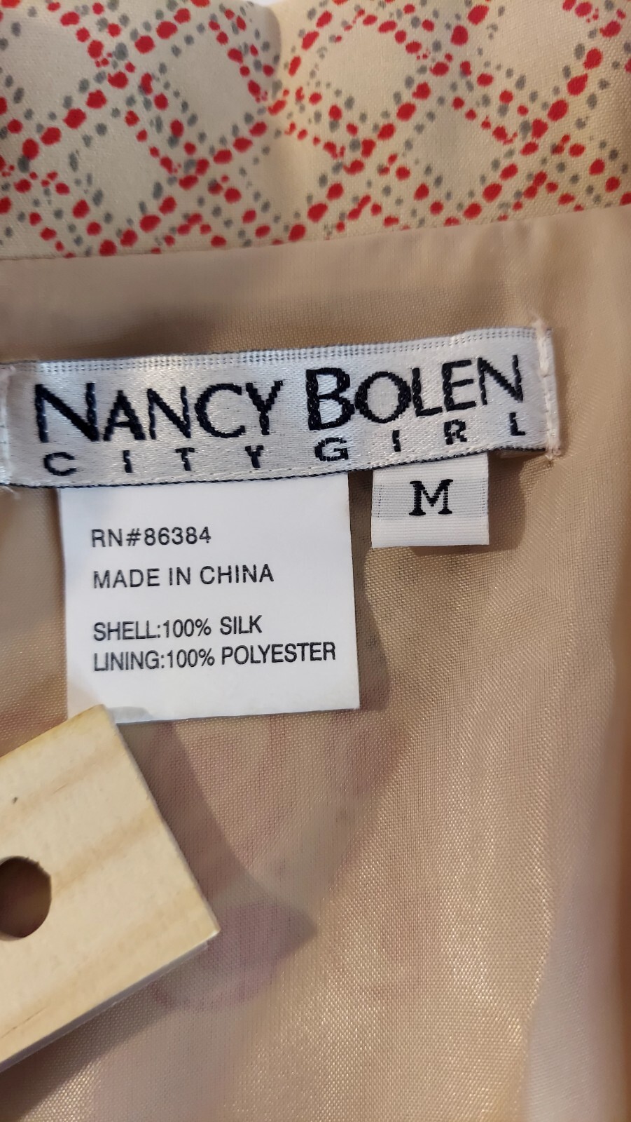 Vintage Nancy Bolen-City Girl Silk Blouse W/Beaded & Metallic Artwork Sz Med