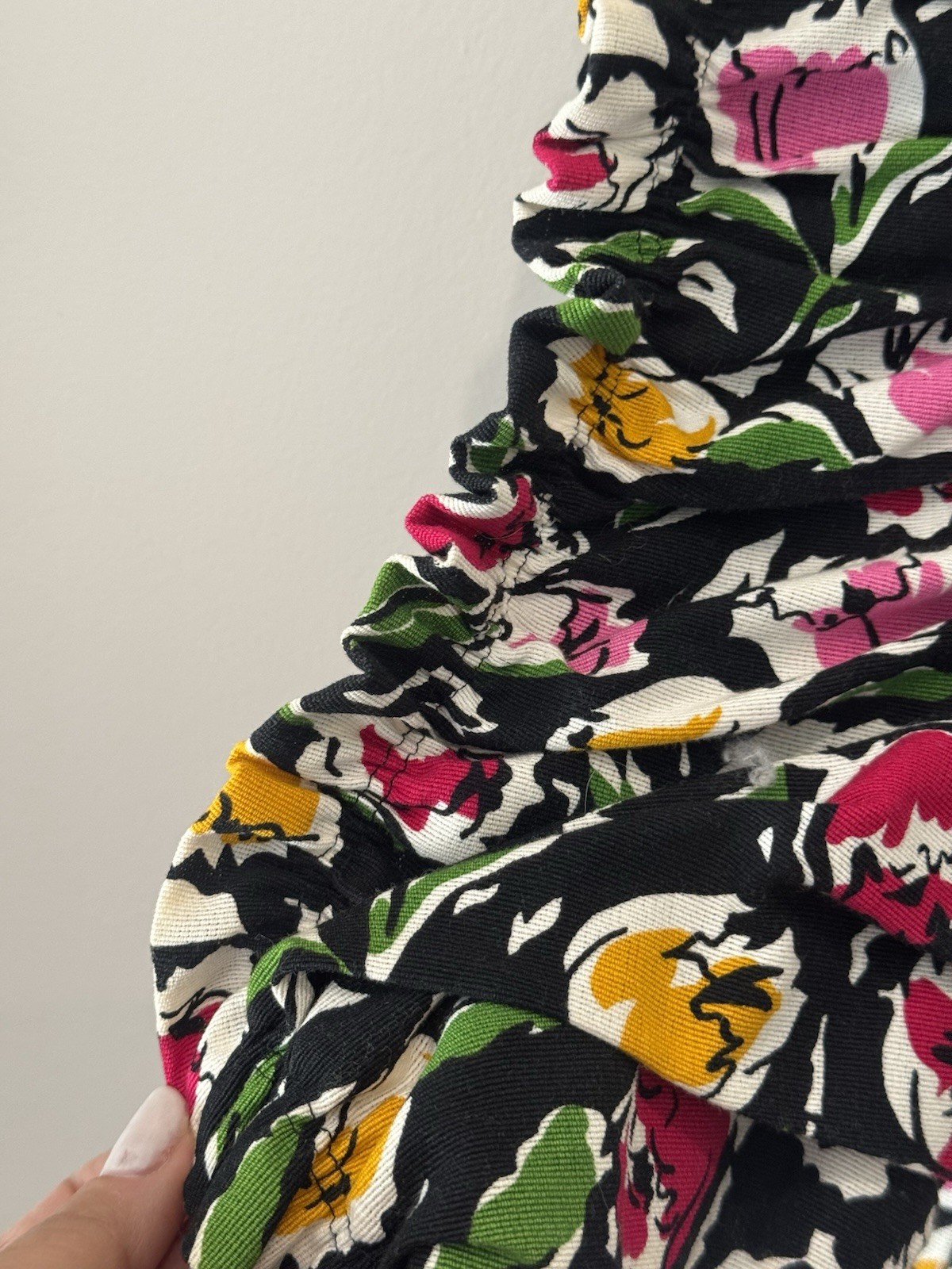 VTG Donna Morgan Non Stop 9/10 Multicolored Peplum Floral Bodice Combo Dress Y2K