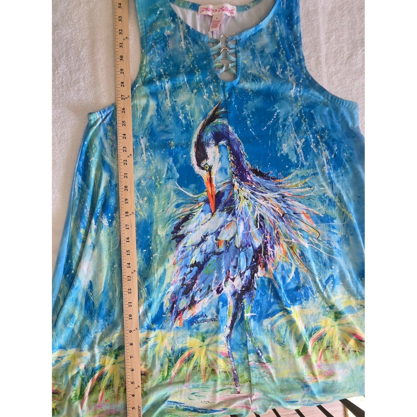 Leoma Lovegrove Great Blue Heron Wearable Art Beach Dress