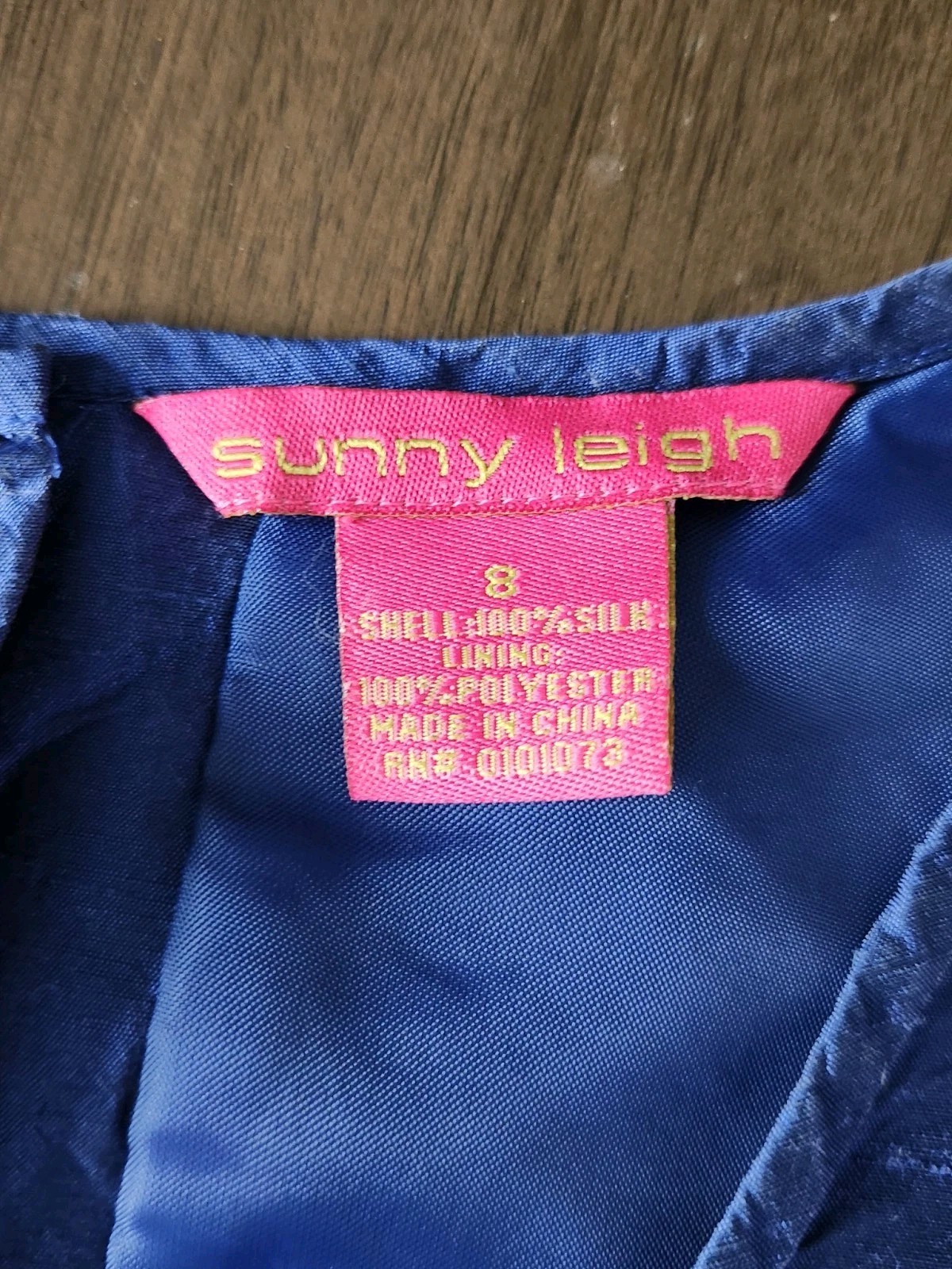 Sunny Leigh Vintage Blue Beaded Silk Dupioni 2 Piece Pants Blouse Set Size M