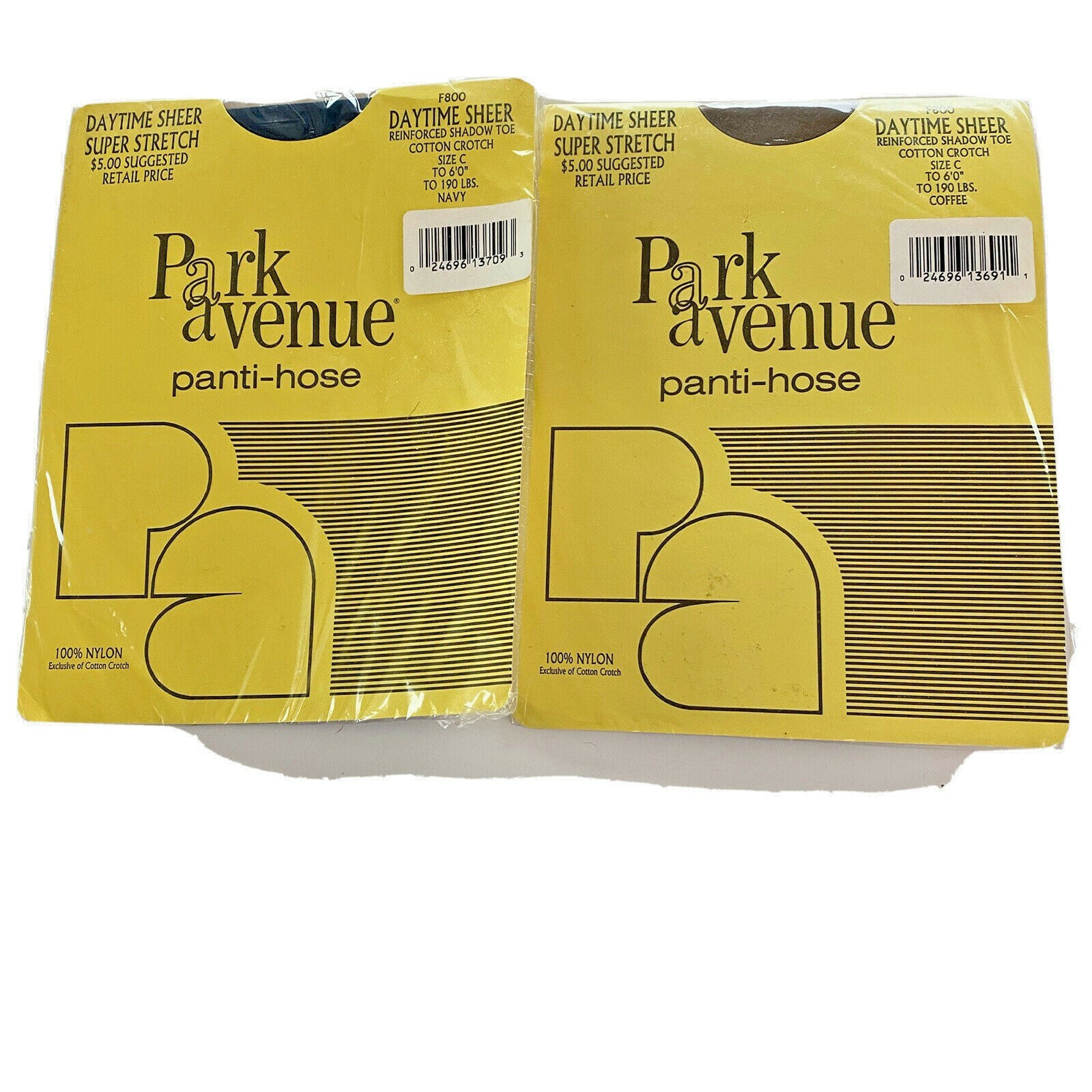 Park Avenue Panti Hose Lot Of Two Coffee Size C Daytime Sheer Vintage USA