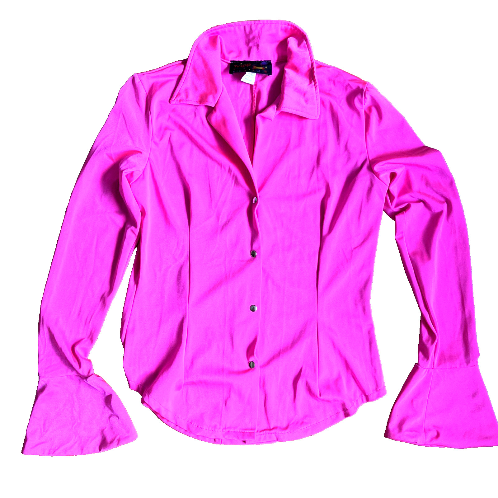 TRIPP NYC Neon Pink Stretchy Blouse – Vintage 90s Clubwear Rare
