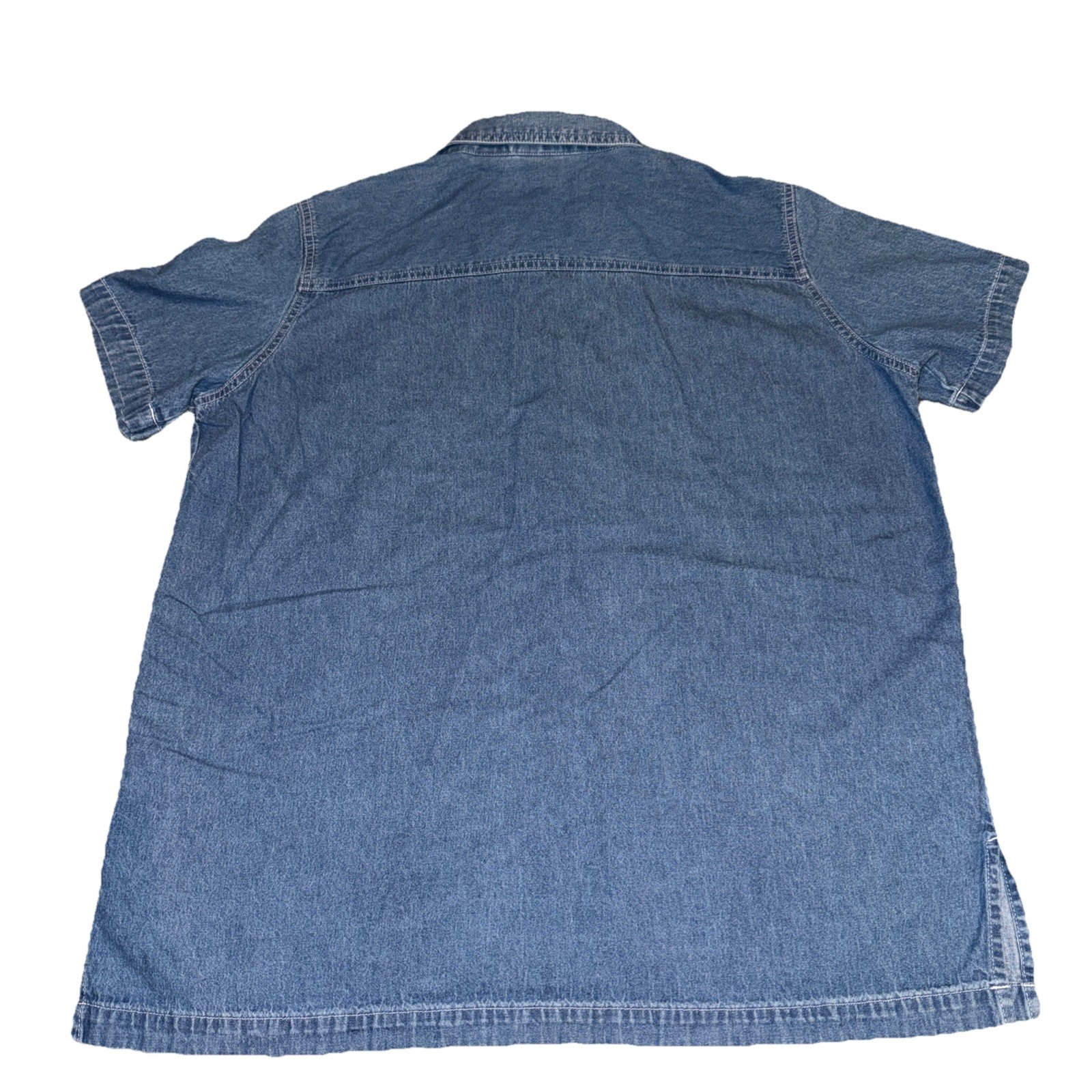 Womens 14/16W Denim Shirt Embroidered Floral Bear Garden Cottagecore Grandmacore