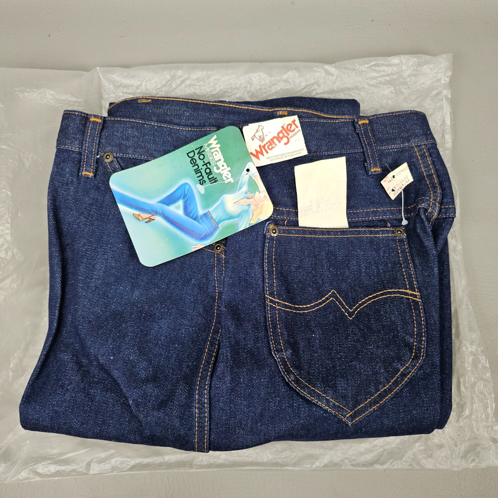 Vtg Wrangler Women’s Jeans Deadstock NOS No Fault Misses 14 Straight Leg 30×34