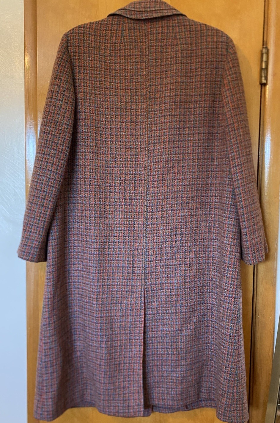 VTG Tar-Shire 1960’s Women’s Harris Tweed Wool Houndstooth Coat Size L XL EUC