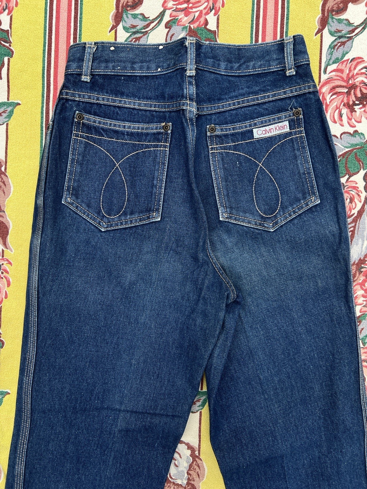 Vintage 80s Calvin Klein Jeans Dark Wash High Rise Straight Leg Fitted Narrow