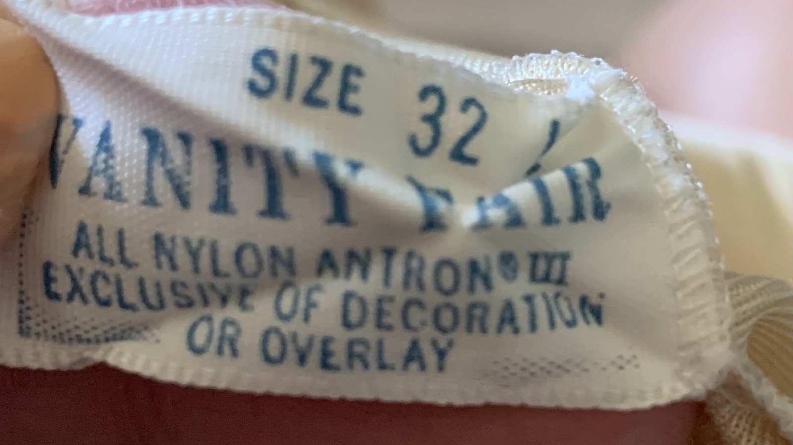 Vintage Vanity Fair Full Slip Nylon Antron III Beige Nude S 32 Adjustable Staps