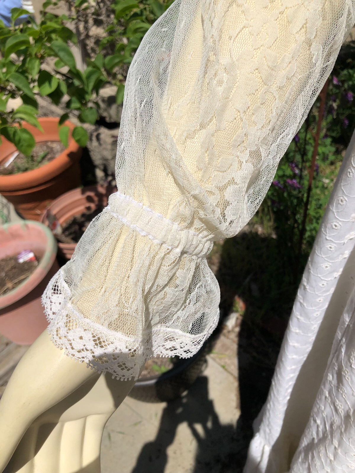 VTG Susan Lane Country Elegance Cottagecore Prairie Lace Wedding Dress sz 10