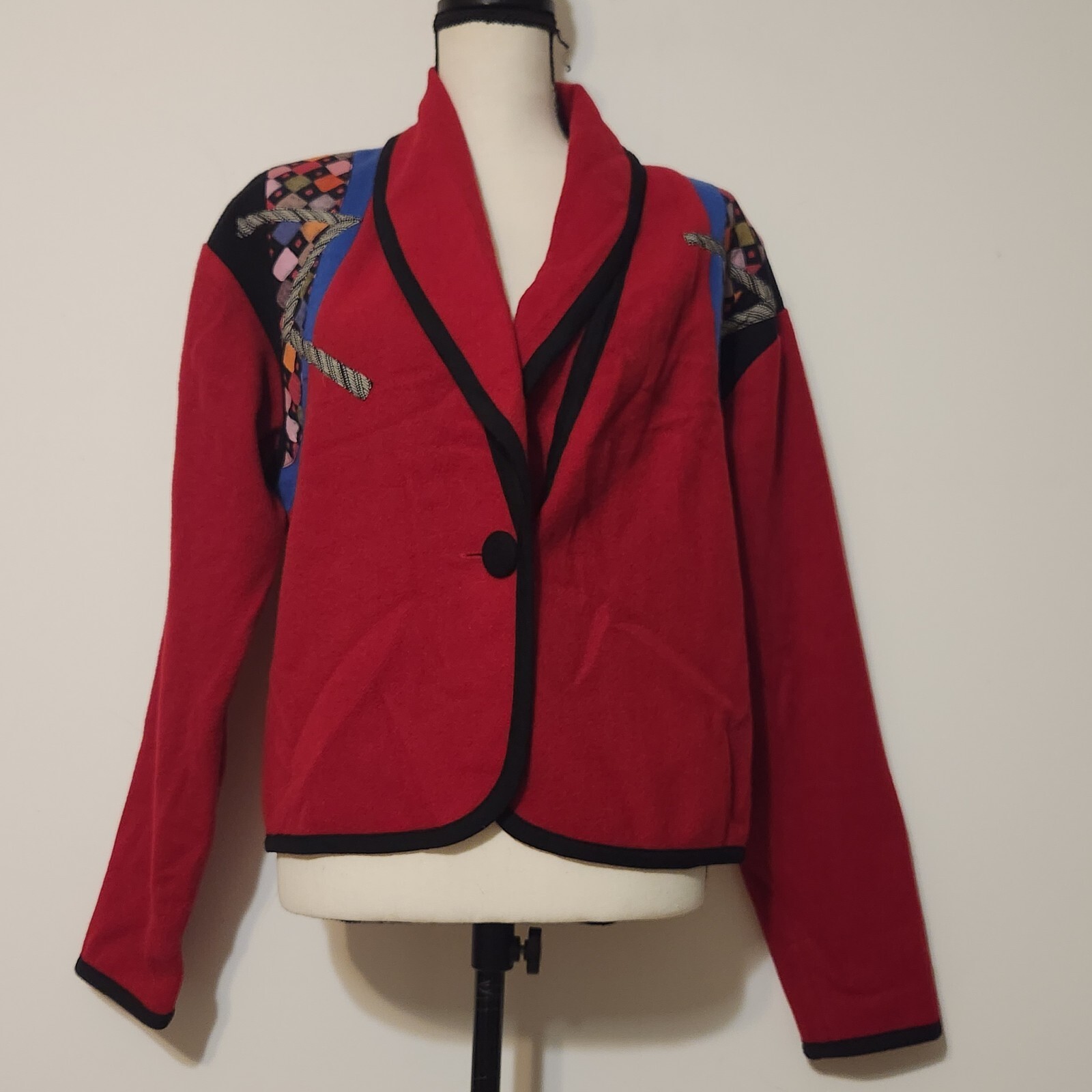 Vintage Canvasbacks Lutton & Horsfield Wool Retro Patchwork Jacket SZ S/M