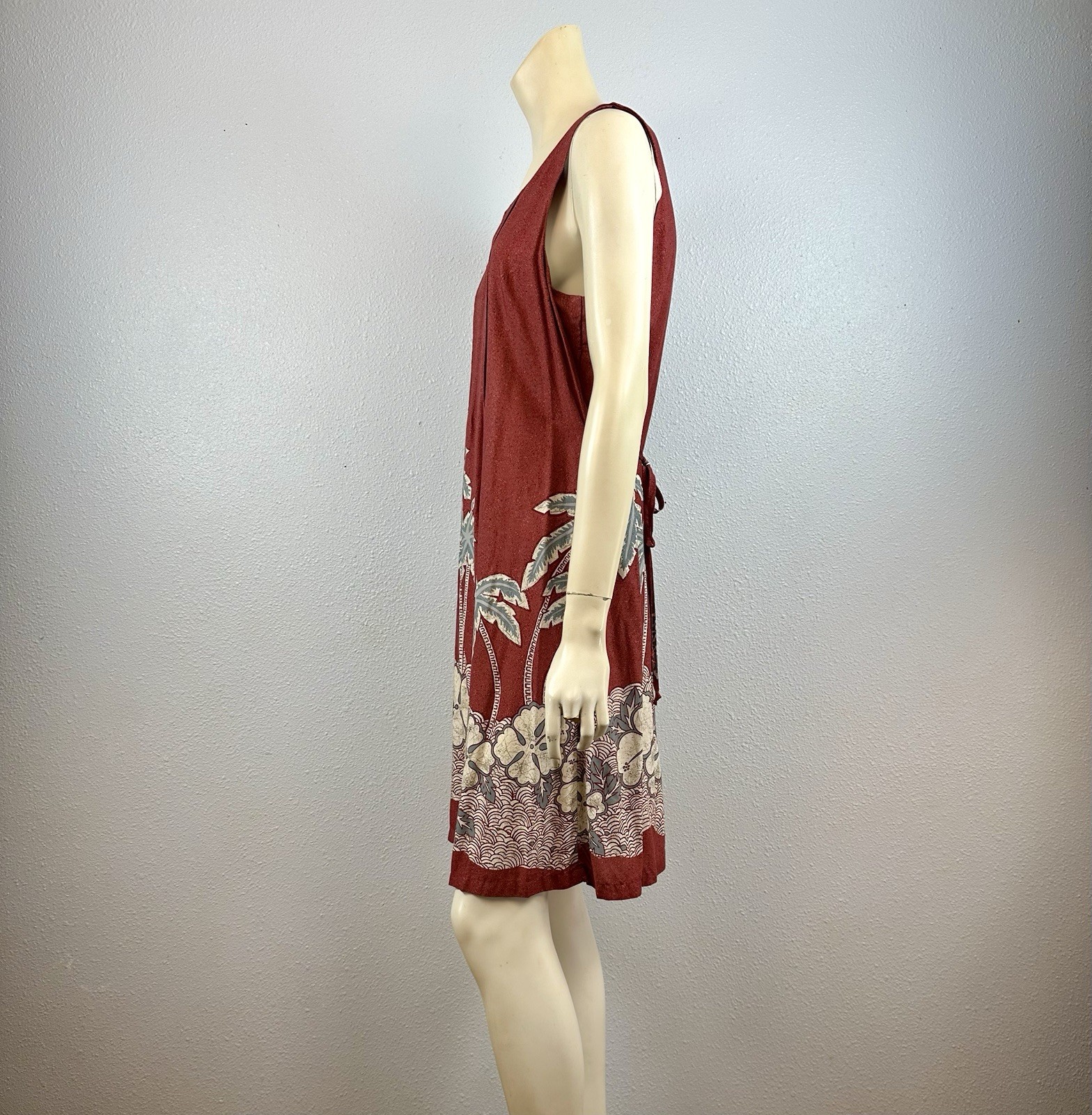 Nani Of Hawaii Floral & Palm Shift Dress, Size Small