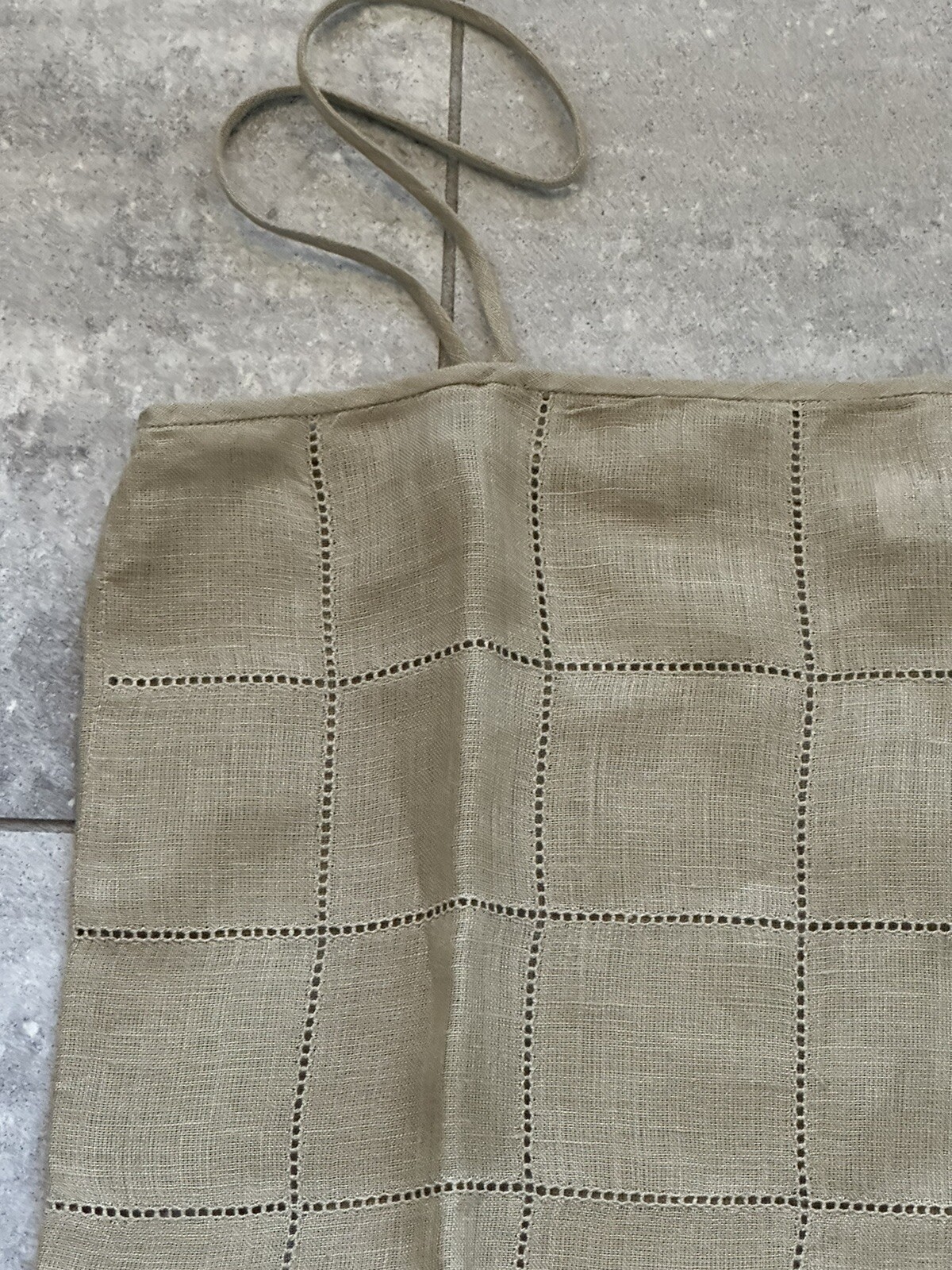 1980 new BASILE HANDKERCHIEF LINEN EMBROIDERED BUSTIER CAMISOLE IT 42 / Us 8