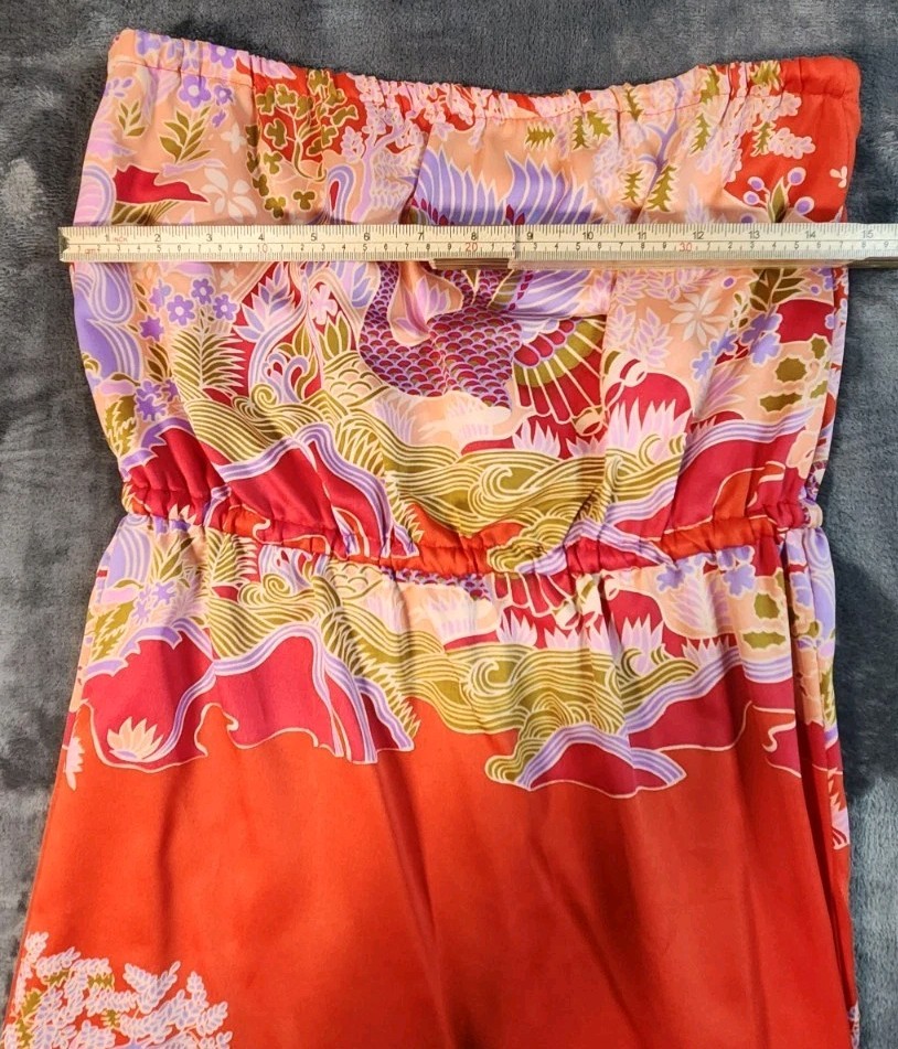 Vintage Waltah Hawaiian Dress Womens Medium Sleeveless Asian Print Oriental