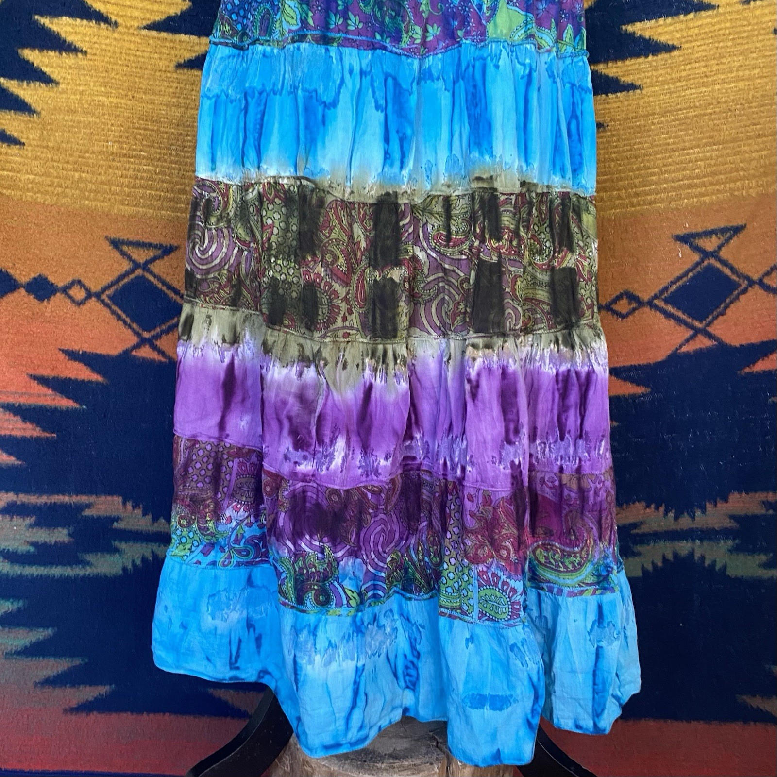 90’s/Y2K Sol Clothing Hippie Boho Tie Dye Cotton Summer Dress. Medium. Festival