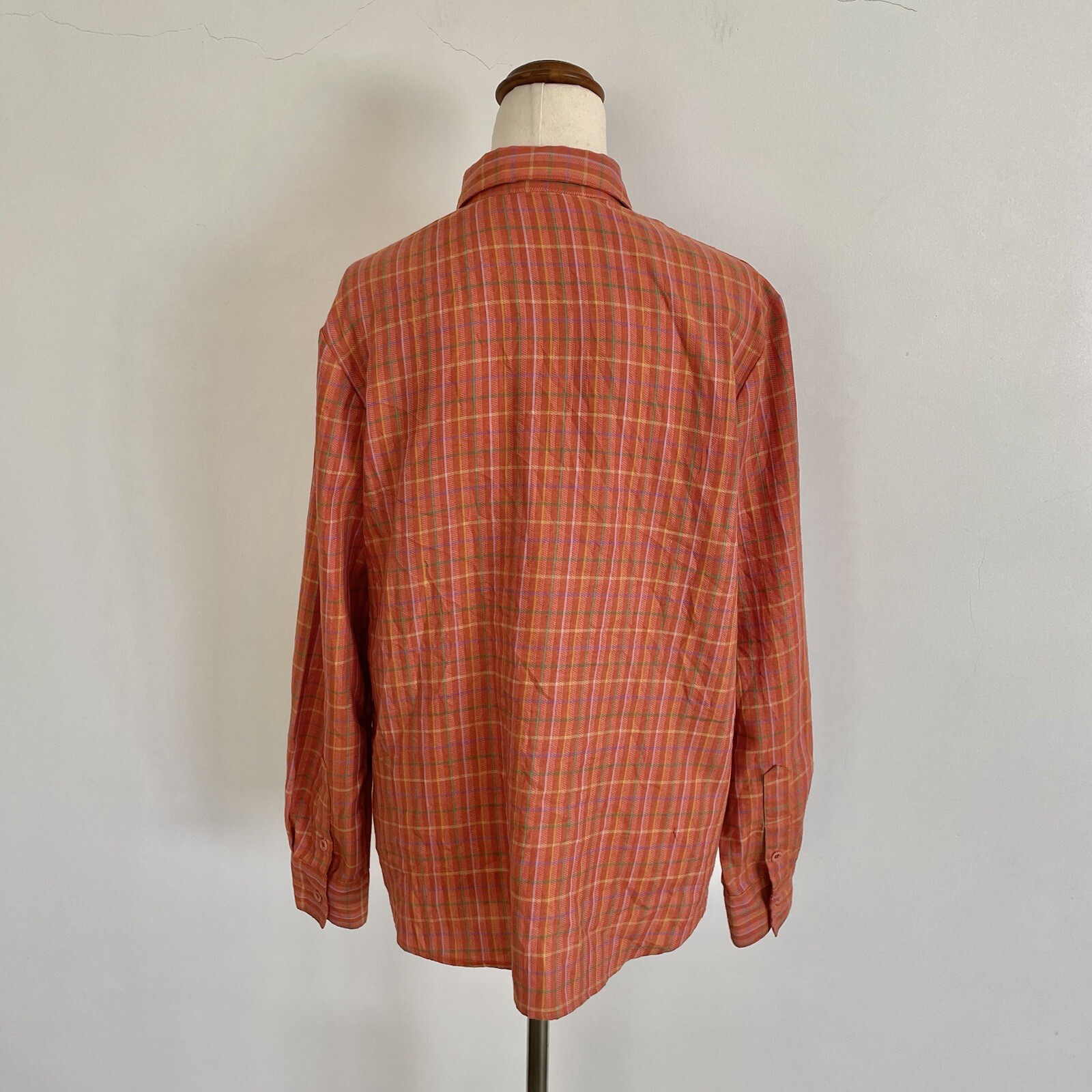 Vintage 80s 90s Road Runner Womens Brown Check Blouse Shirt Top Size Approx. L