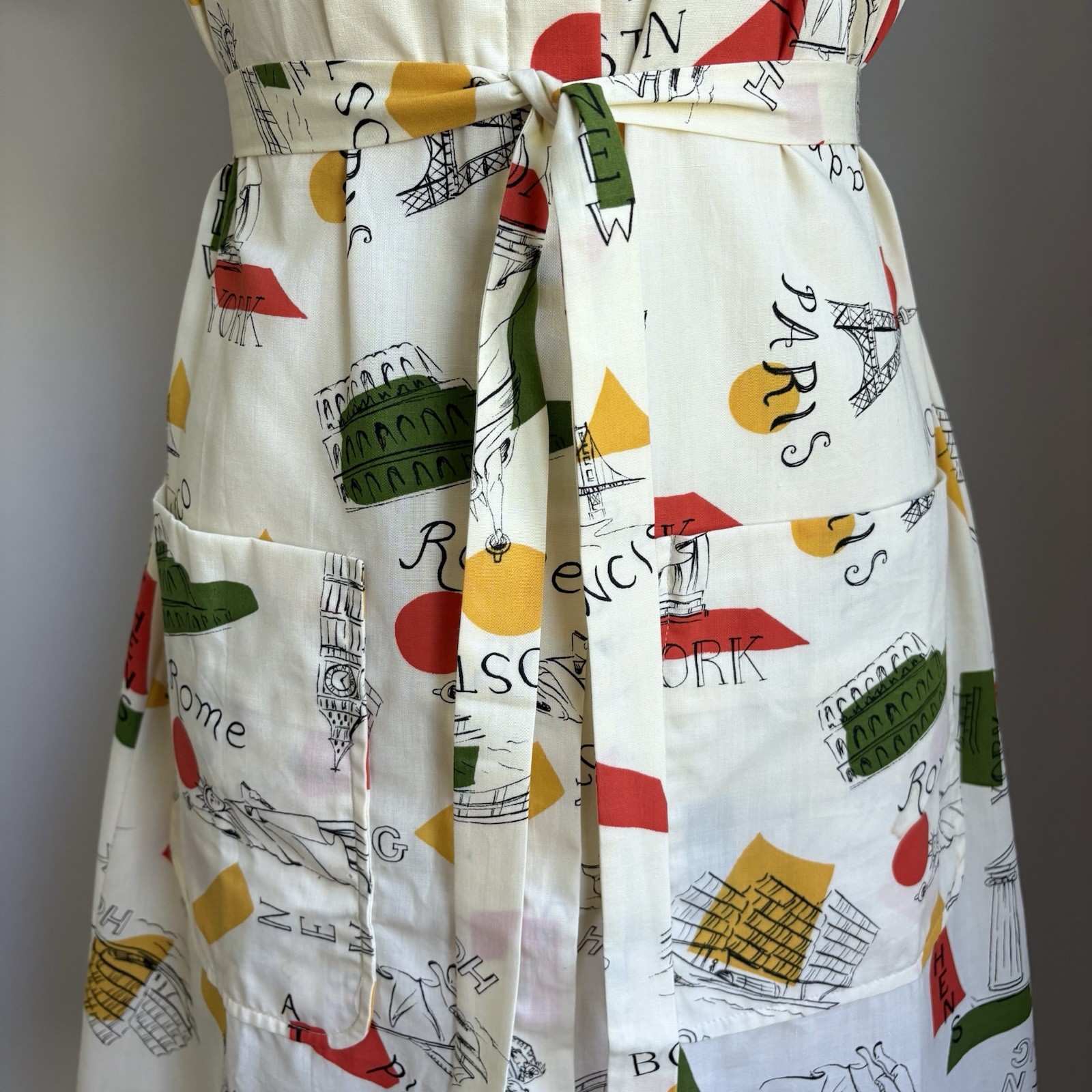 Vintage 1960’s NOS TWA Flight Attendant Stewardess Travel Destinations Dress M