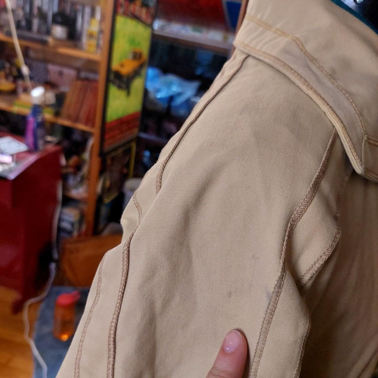 Vintage tan 1970s trench coat.