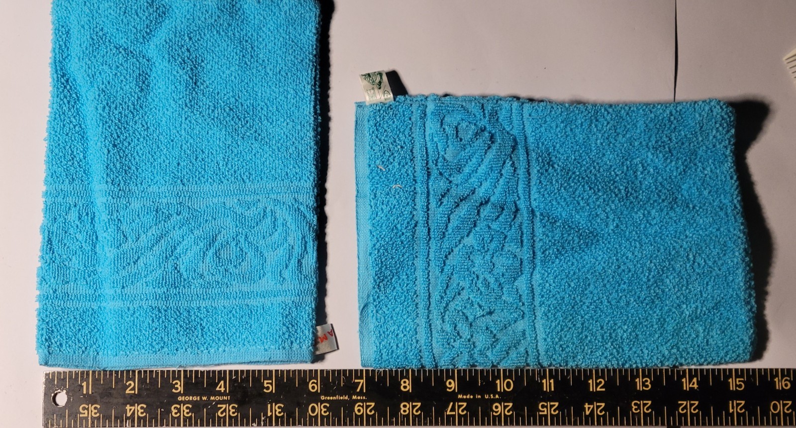 Vtg 60s Italian Bridal Trousseau 9pc Bath Set AMAR NOS Turquoise READ! Towels