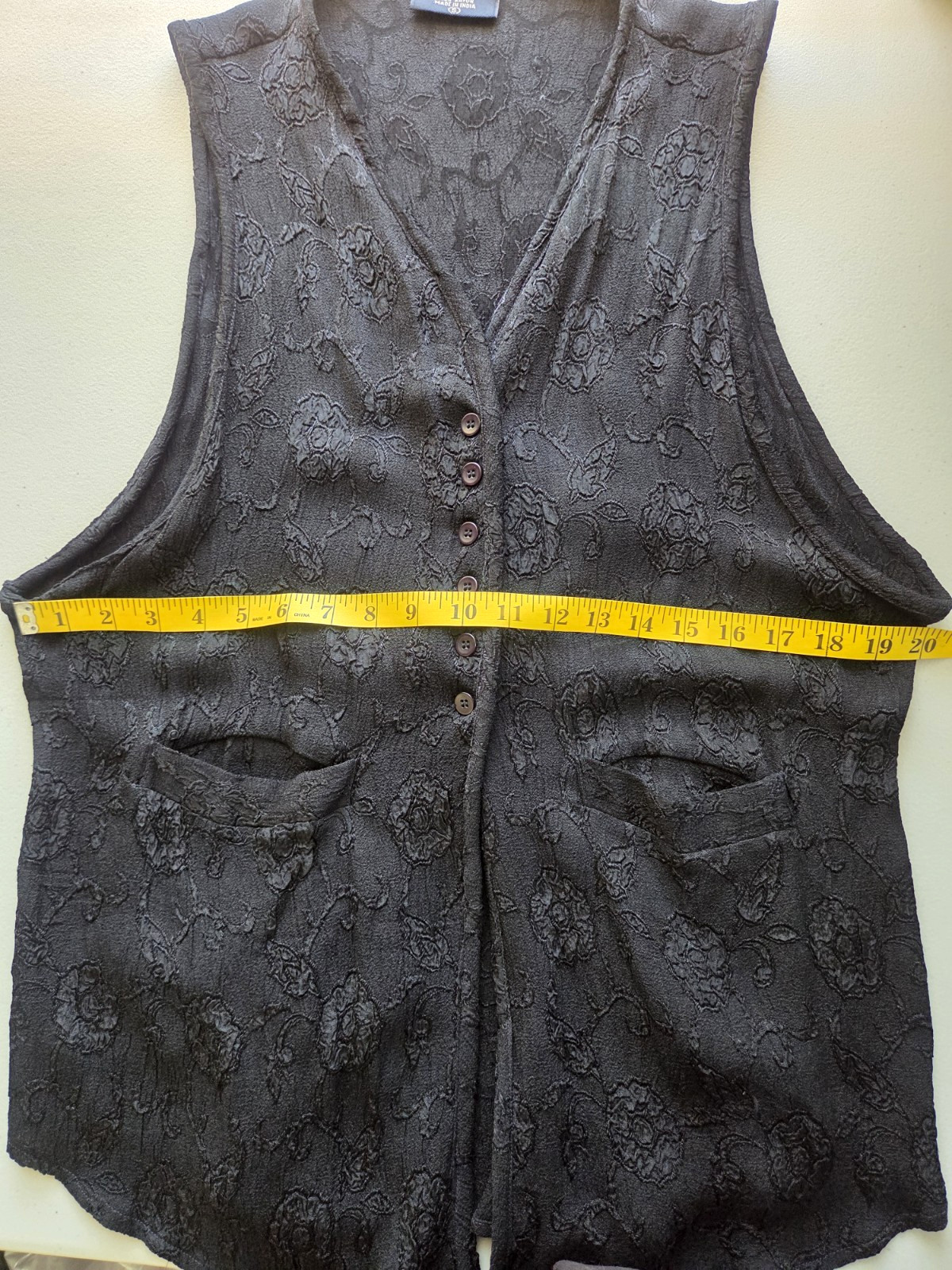 Zashi Vintage Boho Tunic Vest 90s Rayon Tunic longline lagenlook Embroidered