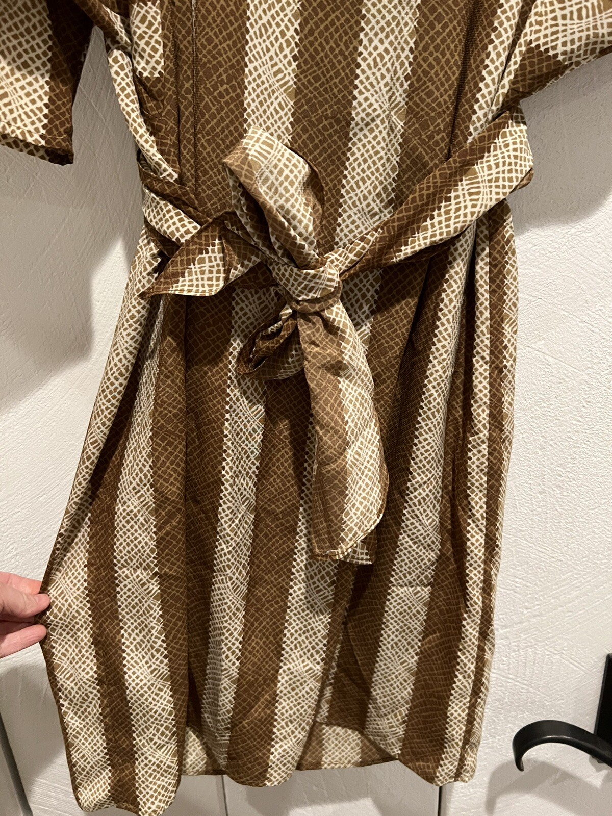 Vintage Warren Z 1980s Dress Blouse Flowy Knee Length Shoulder Pads