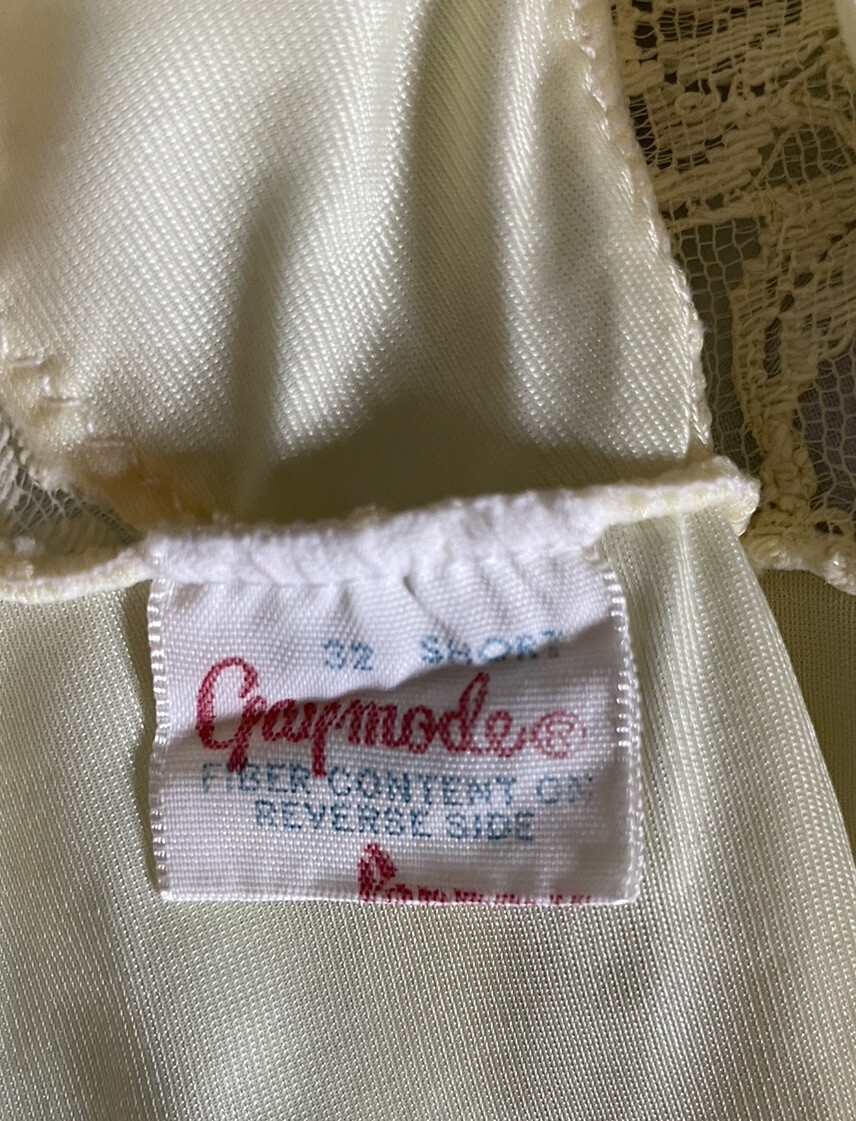 Vintage Gaymode Slip 32 Short Butter Yellow 1960s
