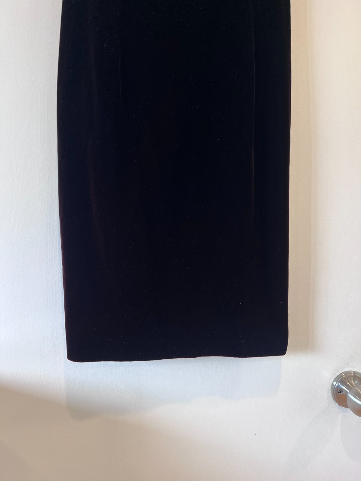 VTG Cachet by Bari Protas Black Velvet Mini Dress Spaghetti Strap Cocktail S