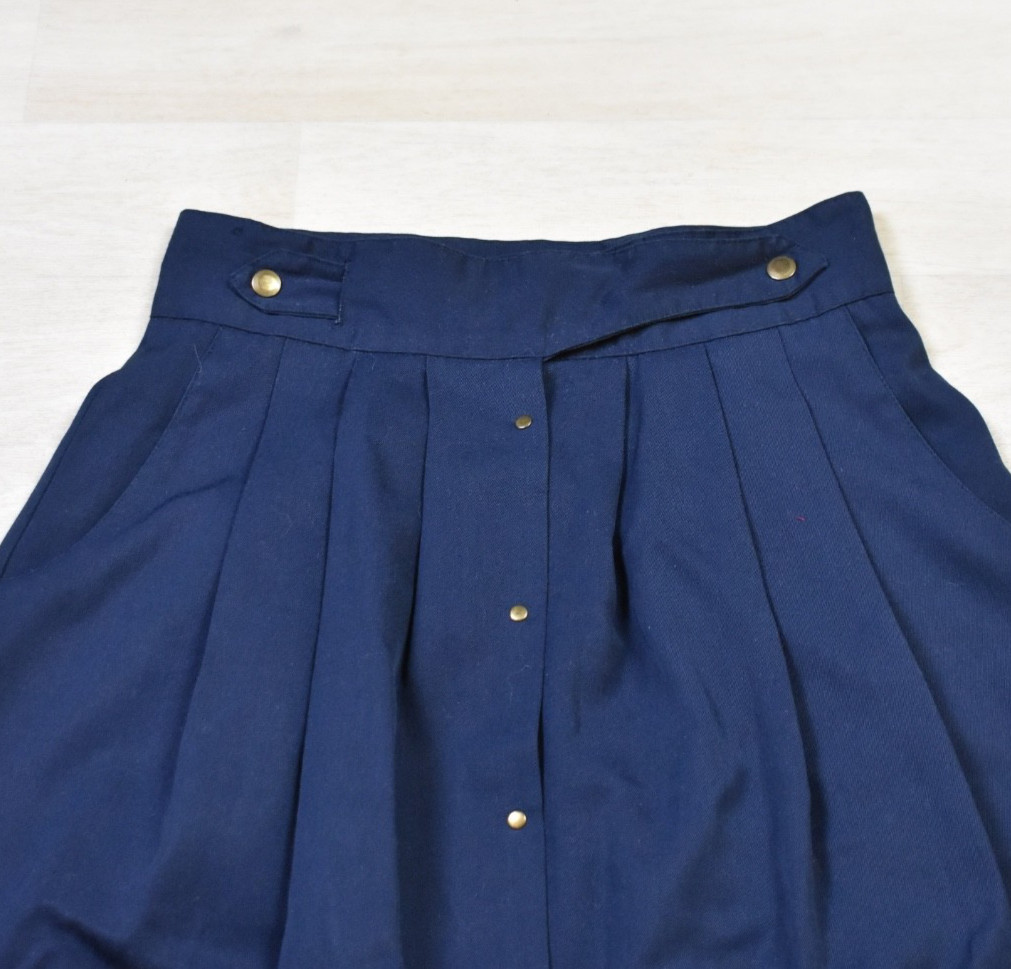80s does 40s Liberated Lady California Midi Skirt Blue Pleated Old Money VTG