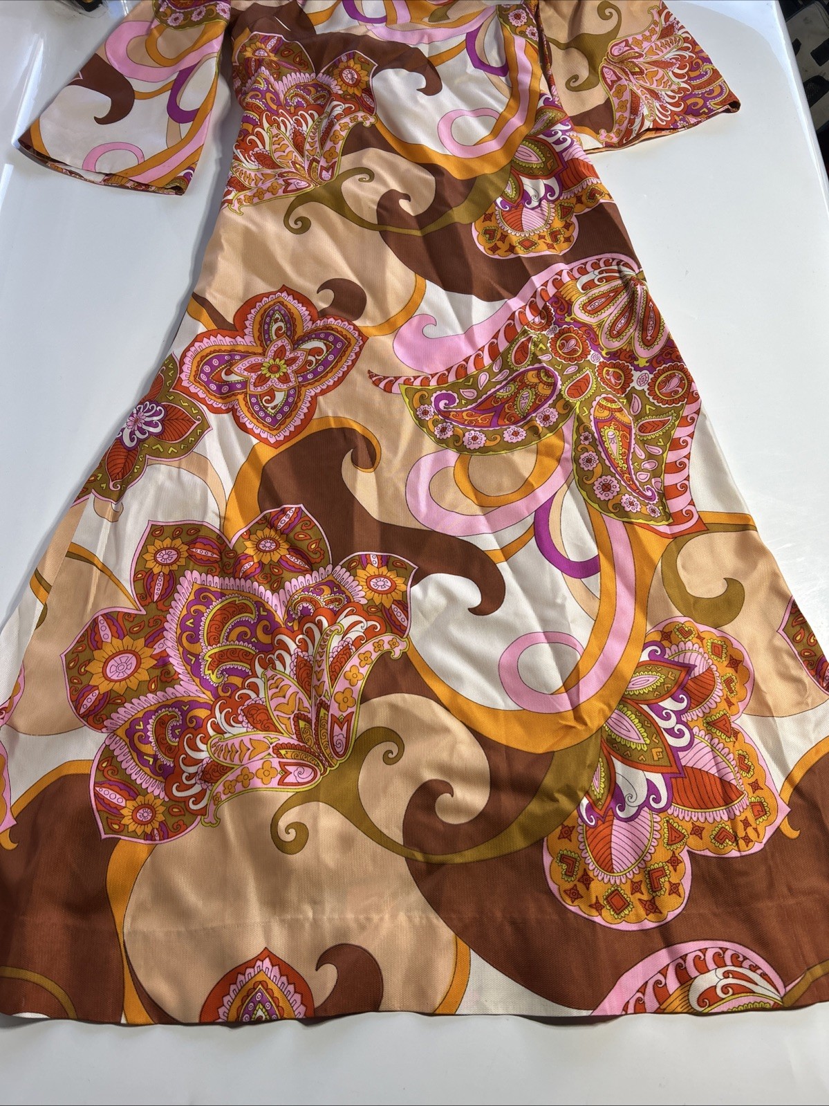 Vintage Tori Richard Honolulu Tropical Floral Psy Retro 60s/70’s Maxi Dress