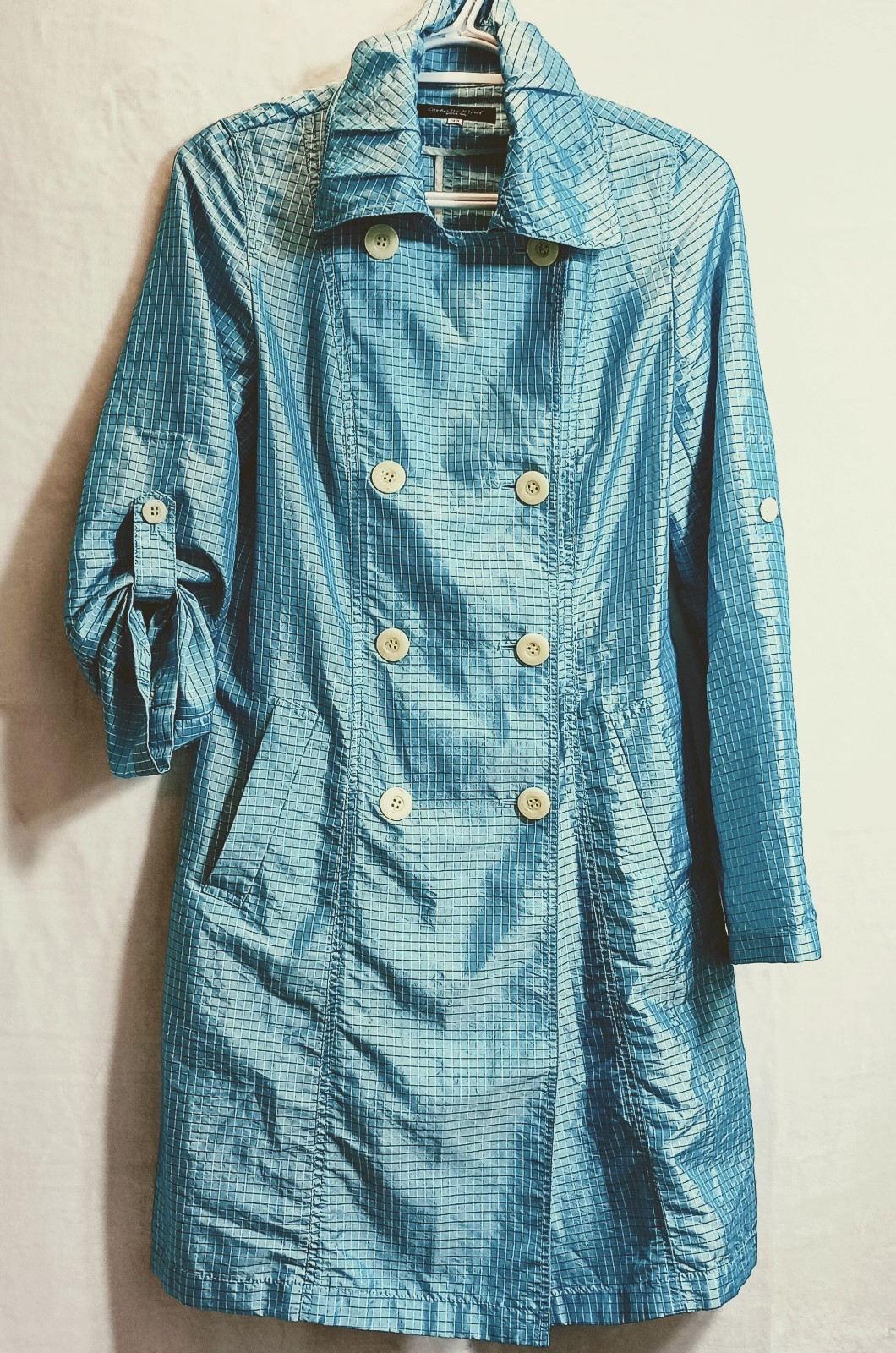 Catherine Harnel Japanese Designer double-breasted Spring Dress Coat Turquoise