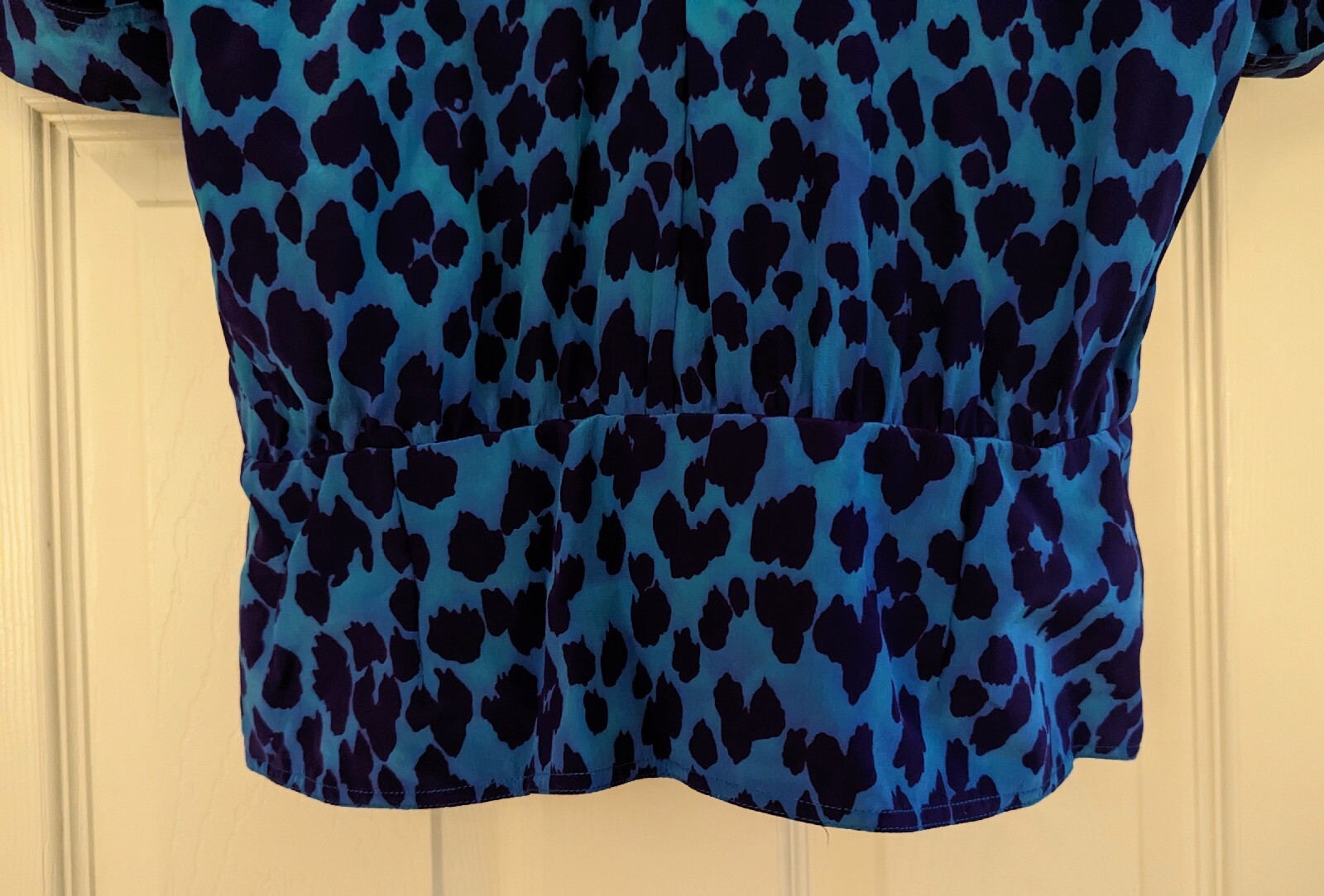 Vintage Jean Louis Scherrer Boutique JLS Animal Print Blouse Blue/Purple 42