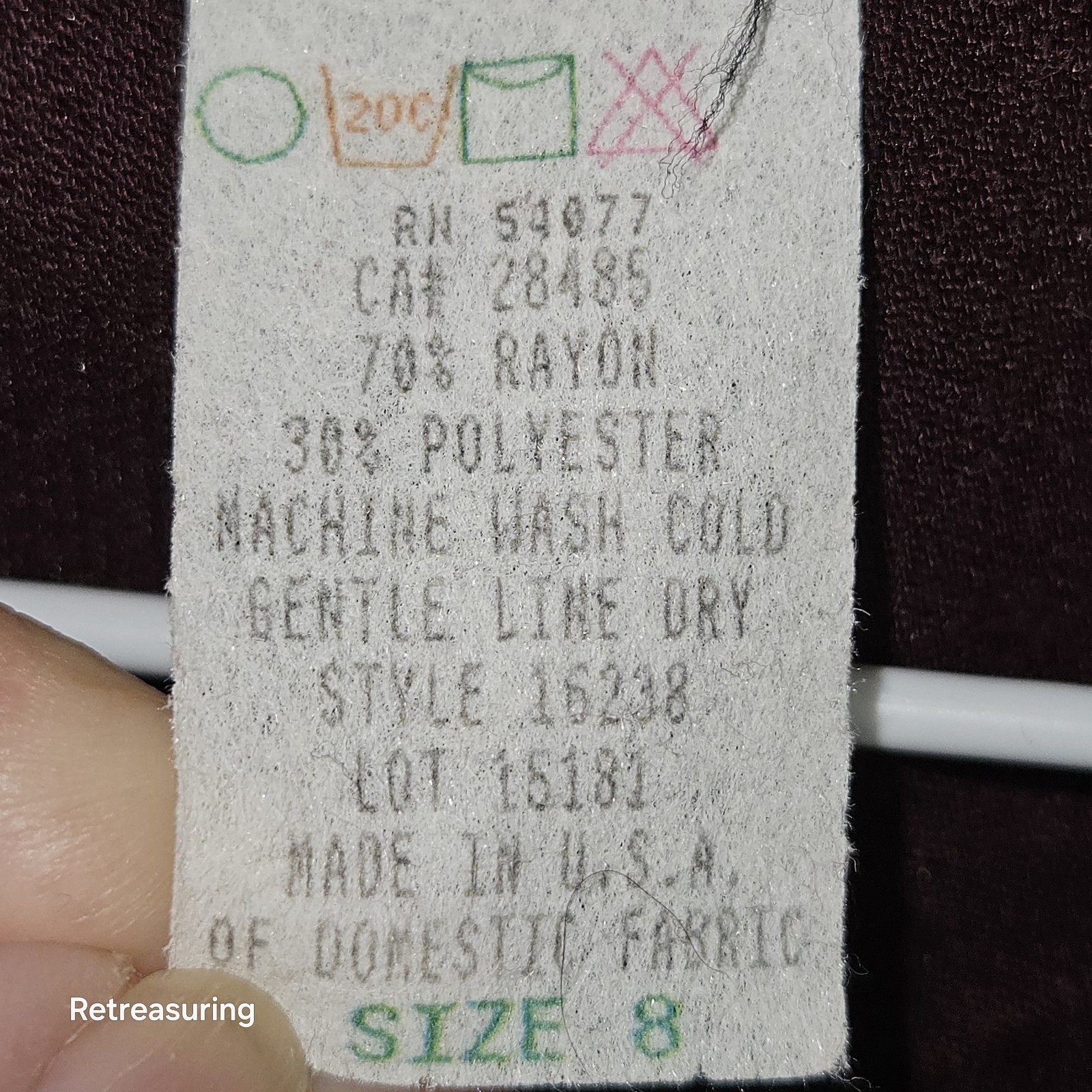 Vintage 1980’s Carol Anderson Petites Women’s 8 Maroon Tunic Vest Made in U.S.A.