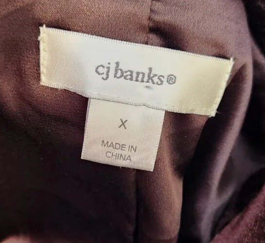 Cj Banks Vtg Y2K Brown Dressy Velveteen Jacket Shoulder Pads & Pockets Size X