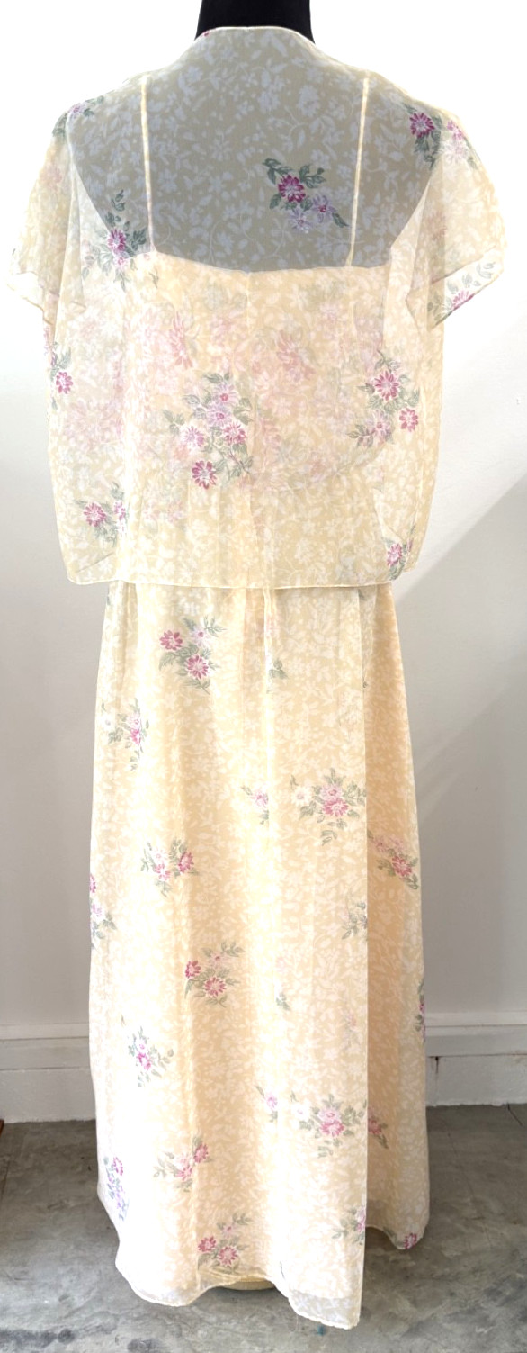 Vintage Floral Maxi Sheer Dress size 11/12
