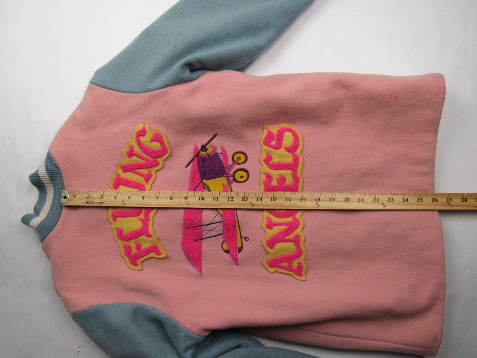 Vtg 1980s Flying Angels Women’s Varsity Letterman Jacket Wool Car Club Style