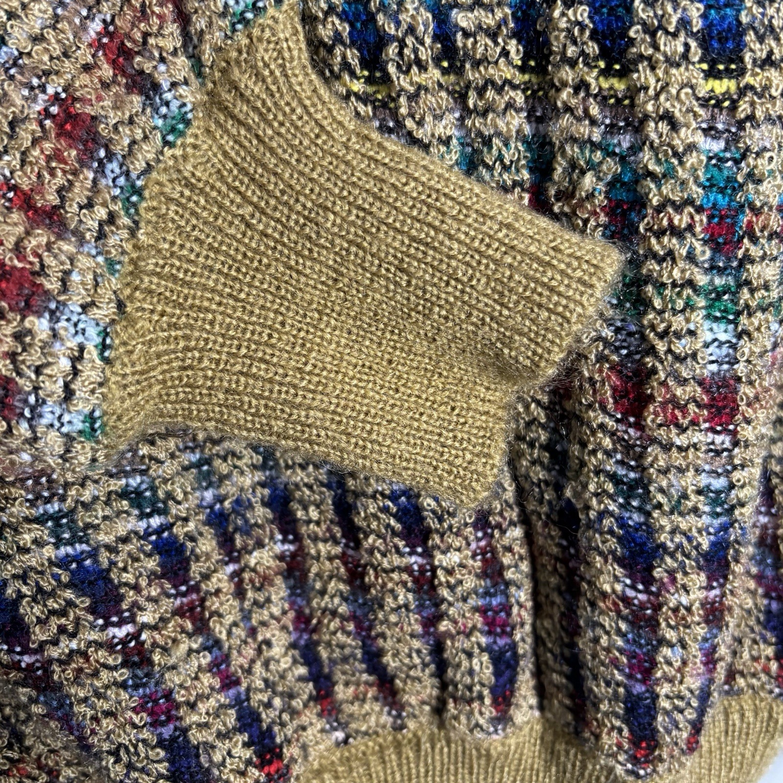 Vintage 80s Bramble Lane Collared Stripe Textured Sweater-Women’s M-Multicolor