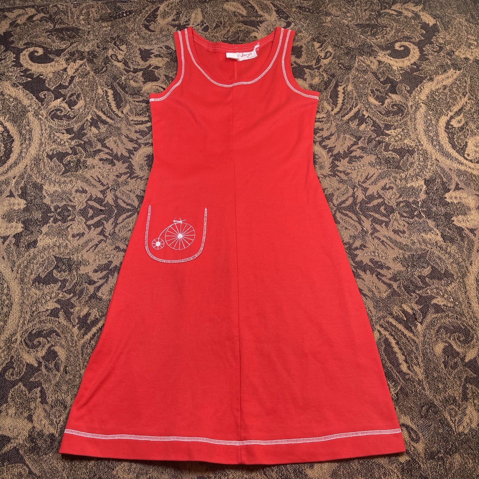 Vtg 60s Jerell of Texas Sleeveless Red White Sailor Dress Juniors Size 13
