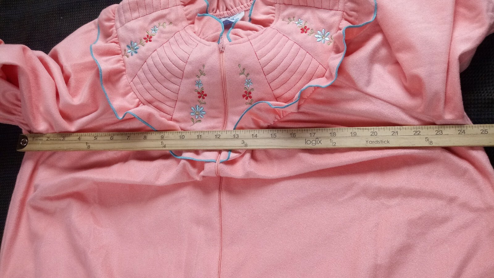 Vintage Lara Dee By Charm Women’s L Peach Pink Warm Zip Lounge Robe Housecoat