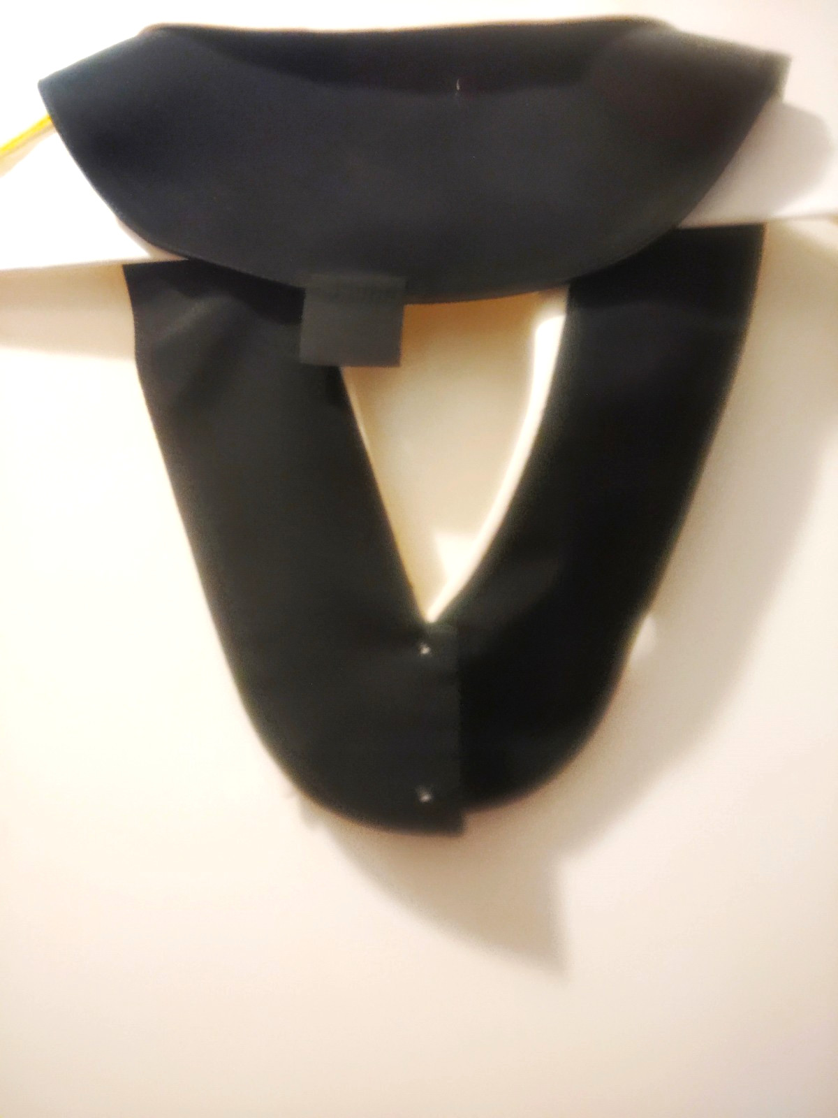 Vintage Women’s ADD on Collar Black & Ivory Satin V Neck
