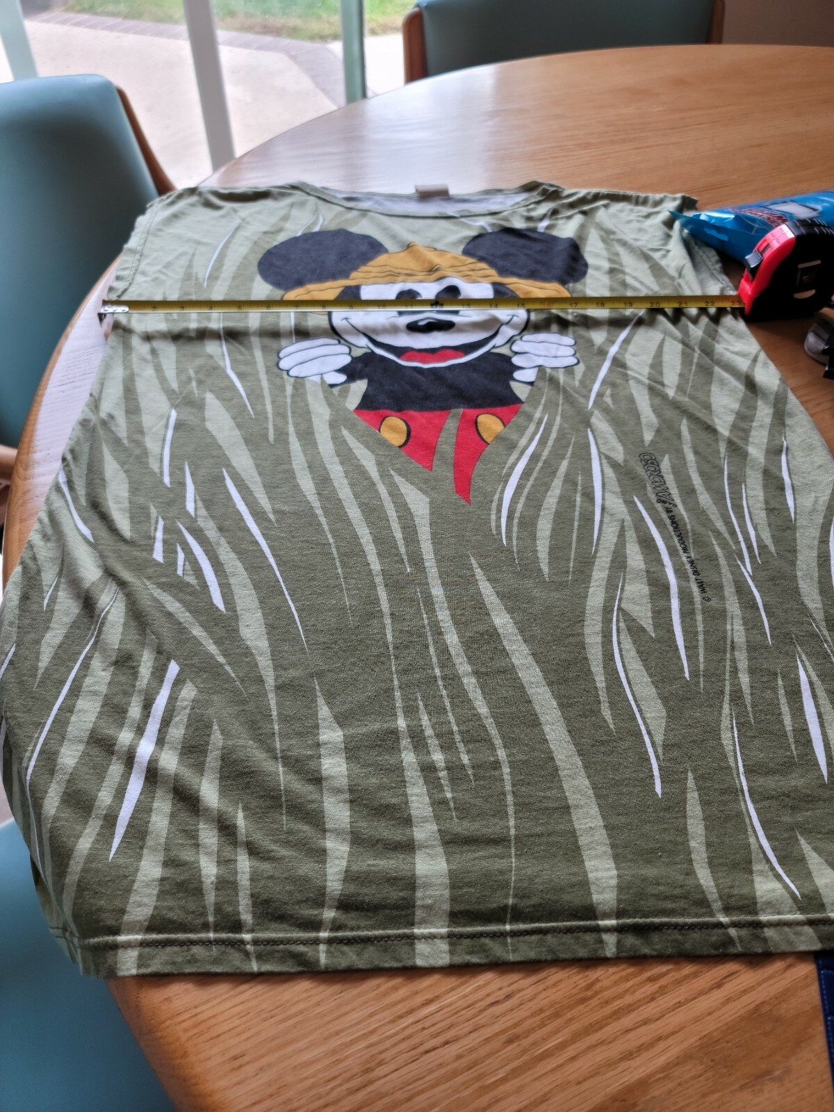 Disney Amorobo Safari Mickey Mouse All Over Print Sleeveless Shirt Large L Tee